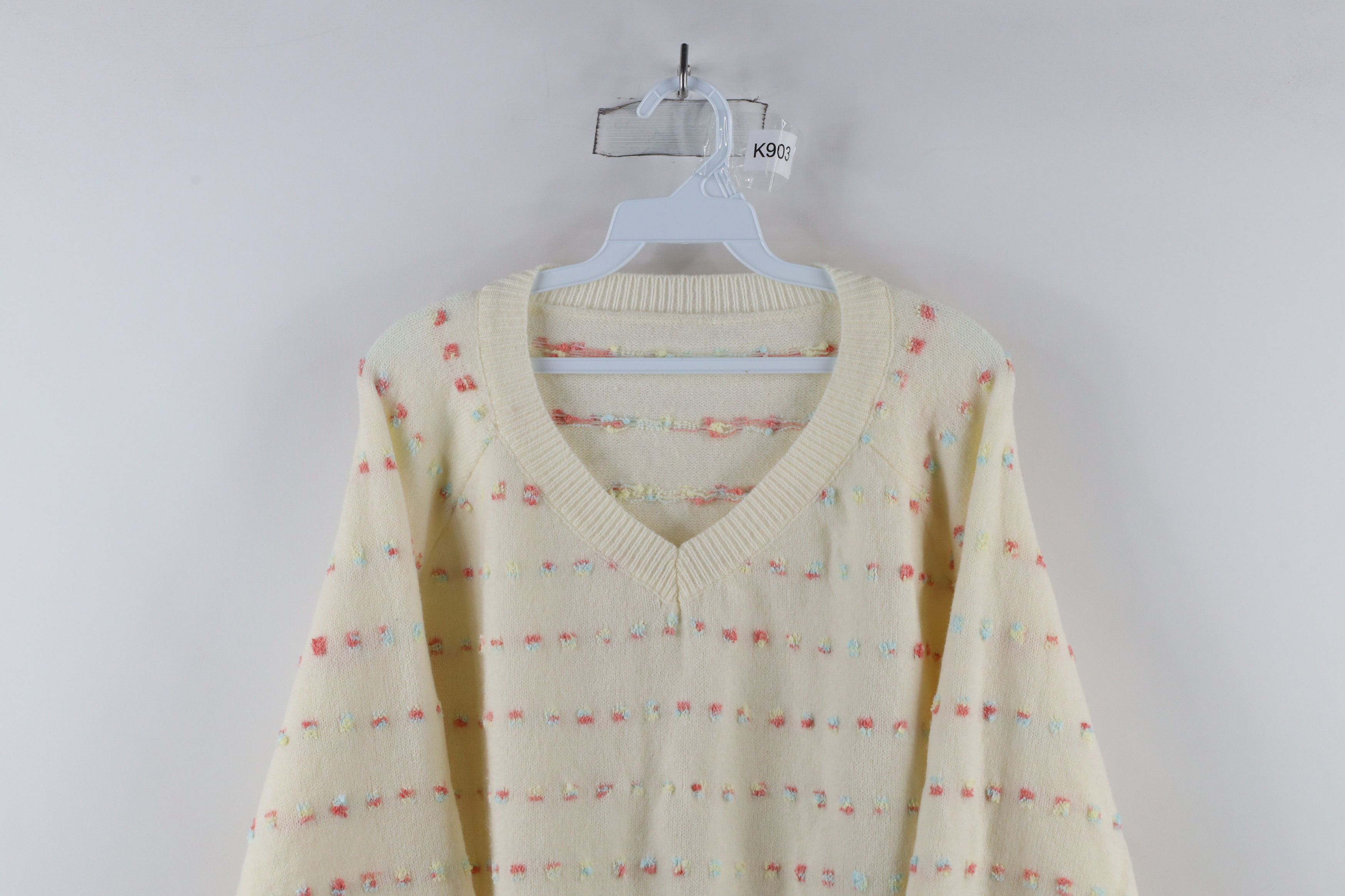 Vintage Vintage 90s Streetwear Knit Flared Sleeve Sweater Pastel Size XL / US 12-14 / IT 48-50 - 2 Thumbnail