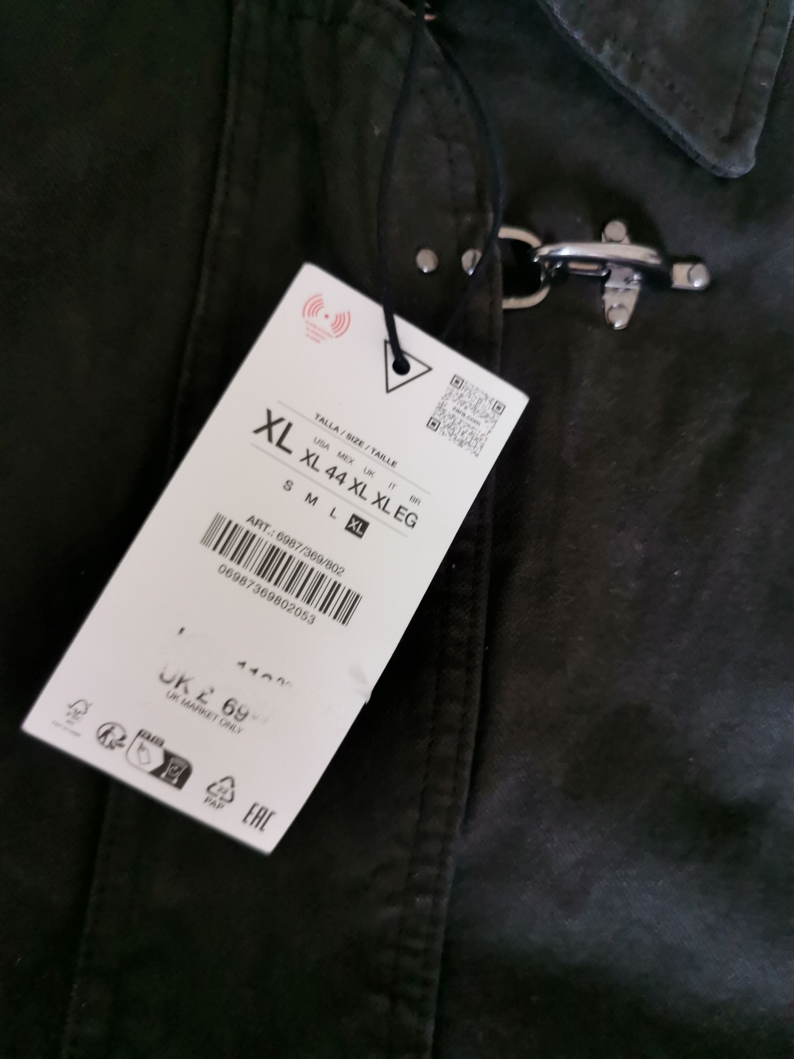 Zara Zara black clasp cropped fireman jacket Size US XL / EU 56 / 4 - 10 Thumbnail