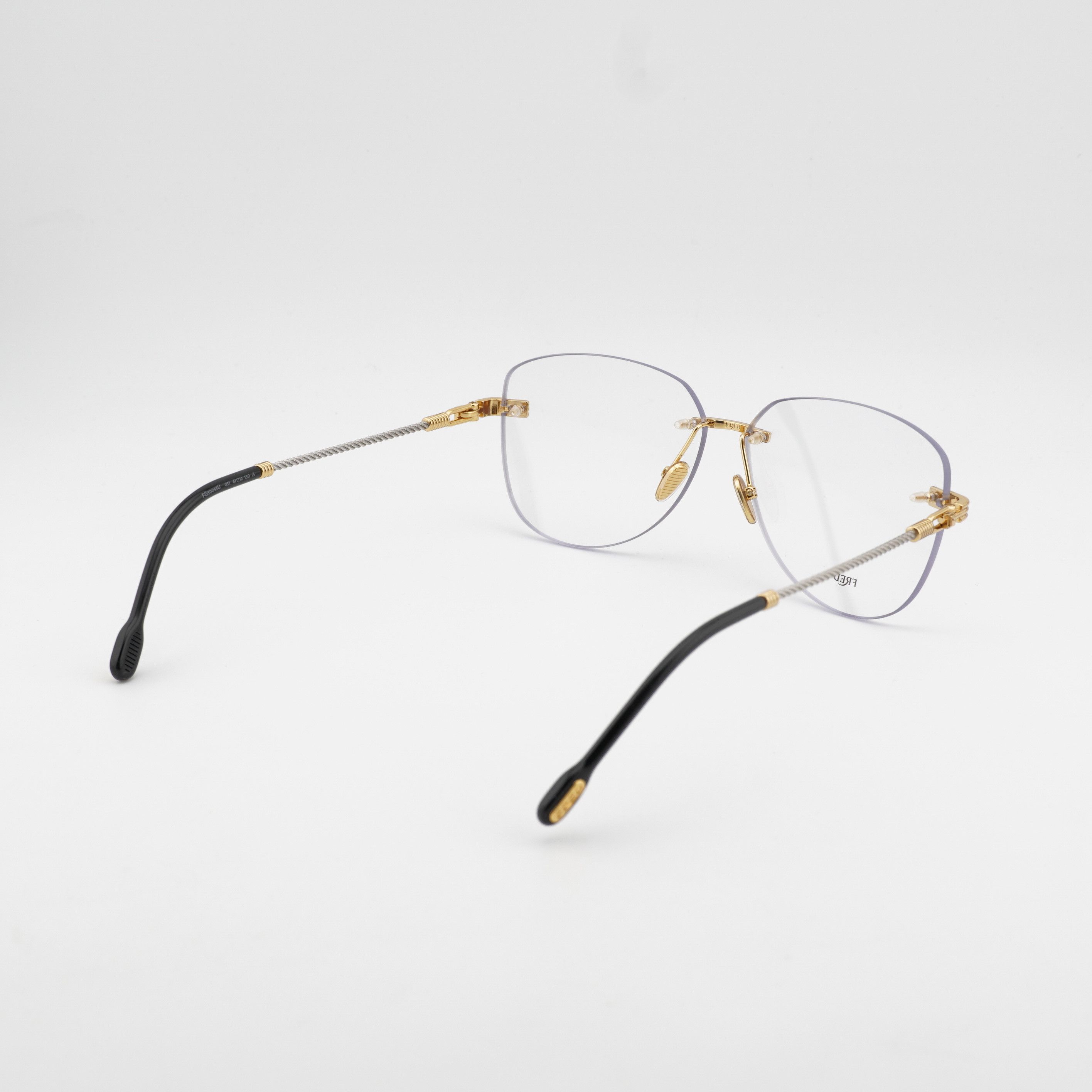 FRED Fred FG50043U 031 Rimless Eyeglasses Gold 61mm Aviator Frame Size ONE SIZE - 2 Thumbnail