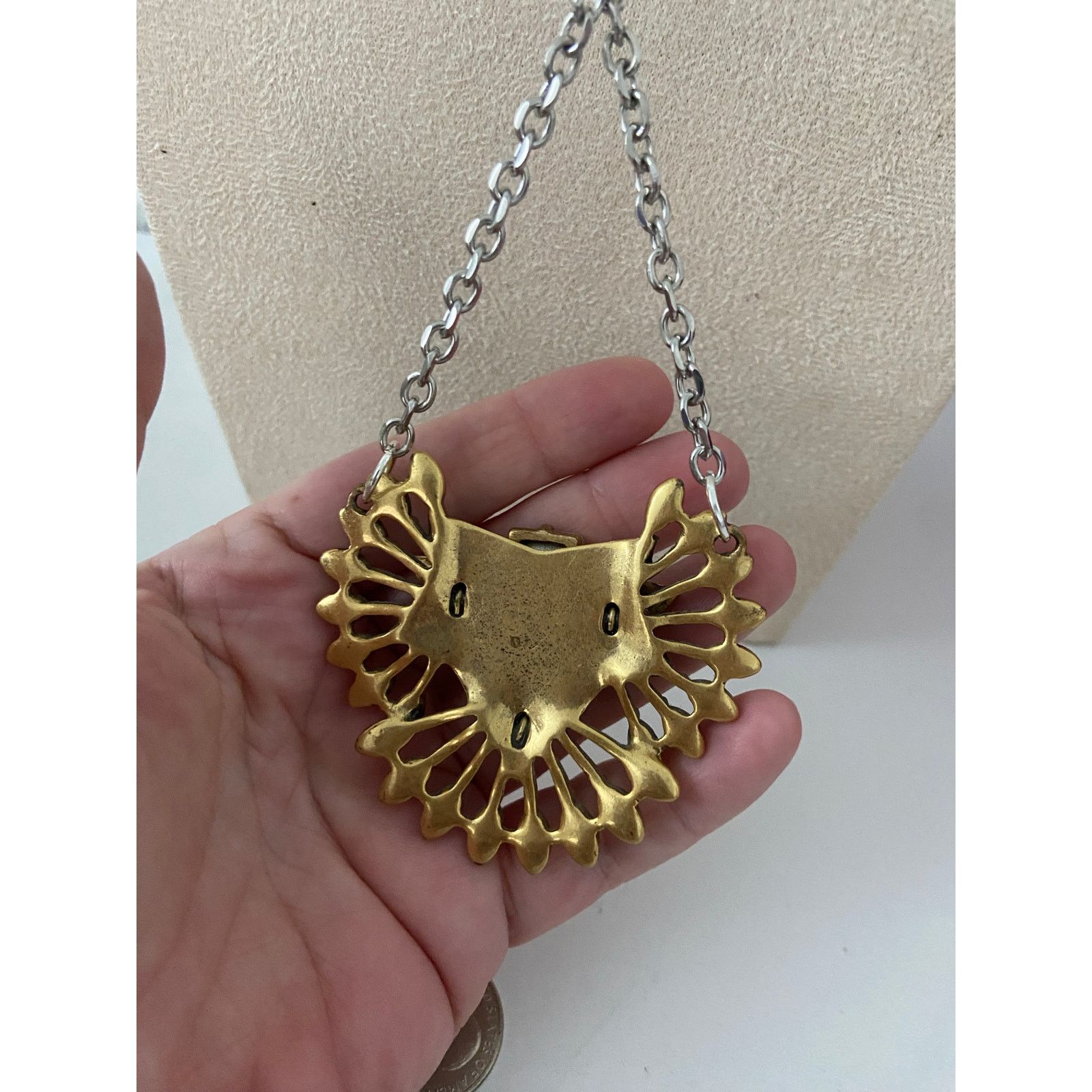 Handmade Upcycled big pendant necklace Size ONE SIZE - 4 Thumbnail