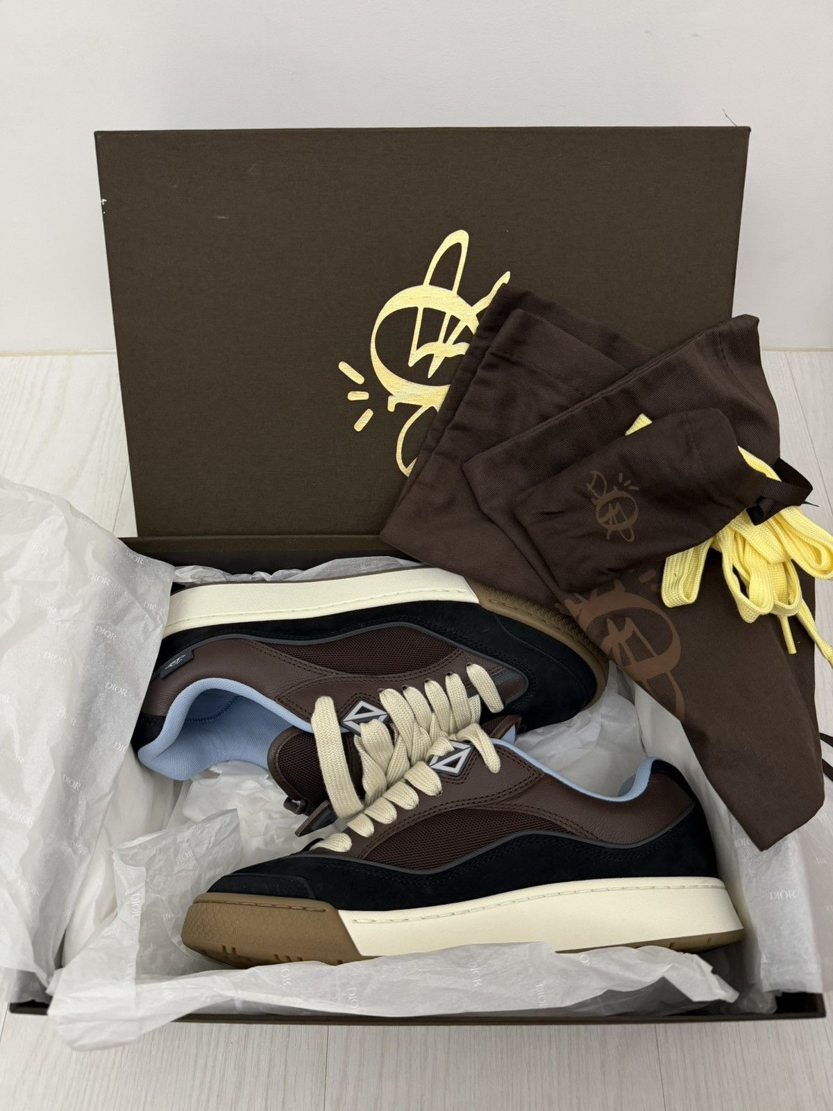 Dior × Travis Scott Dior B713 Cactus Jack Travis Scott Mocha Black Shoes Size US 9 / EU 42 - 3 Thumbnail