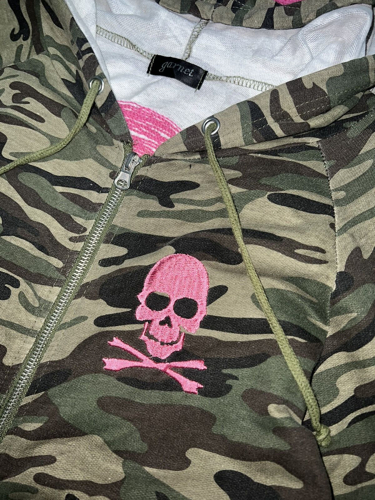 Japanese Brand Camo skull long hoodie zip up💗☠️ Size S / US 4 / IT 40 - 6 Thumbnail