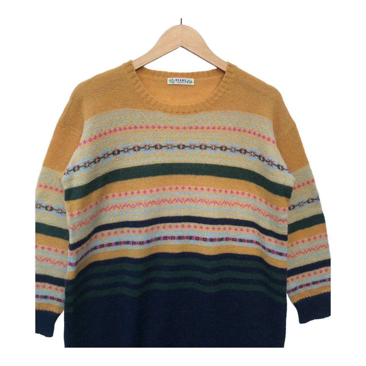 Beams Plus Beams Heart Women Stripes Light Knitwear Jumper Size L / US 10 / IT 46 - 3 Thumbnail