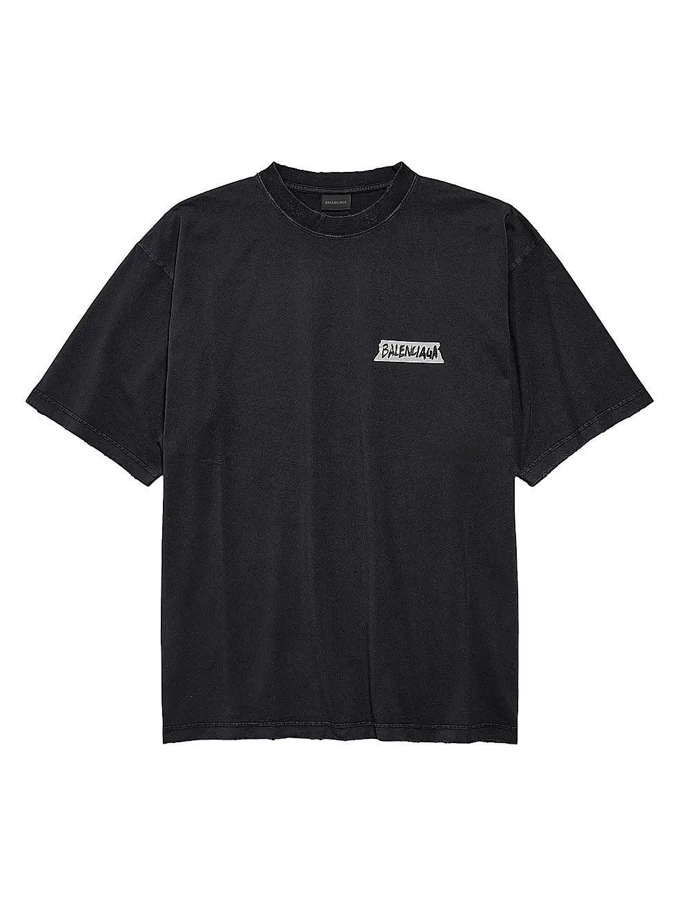 Balenciaga os11x0326 Masking Tape Medium Fit T-Shirt in Faded Black Size US M / EU 48-50 / 2 - 1 Thumbnail