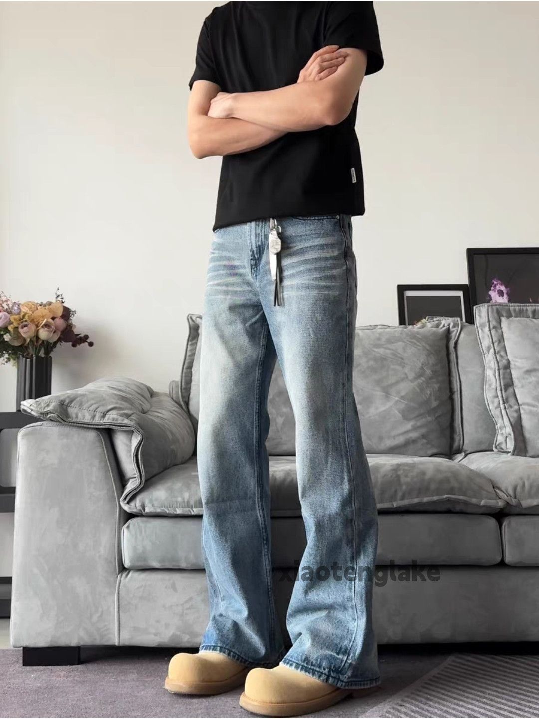 Jean Unisex washed faded cleanfit yuppie y2k punk pants Size US 32 / EU 48 - 2 Thumbnail