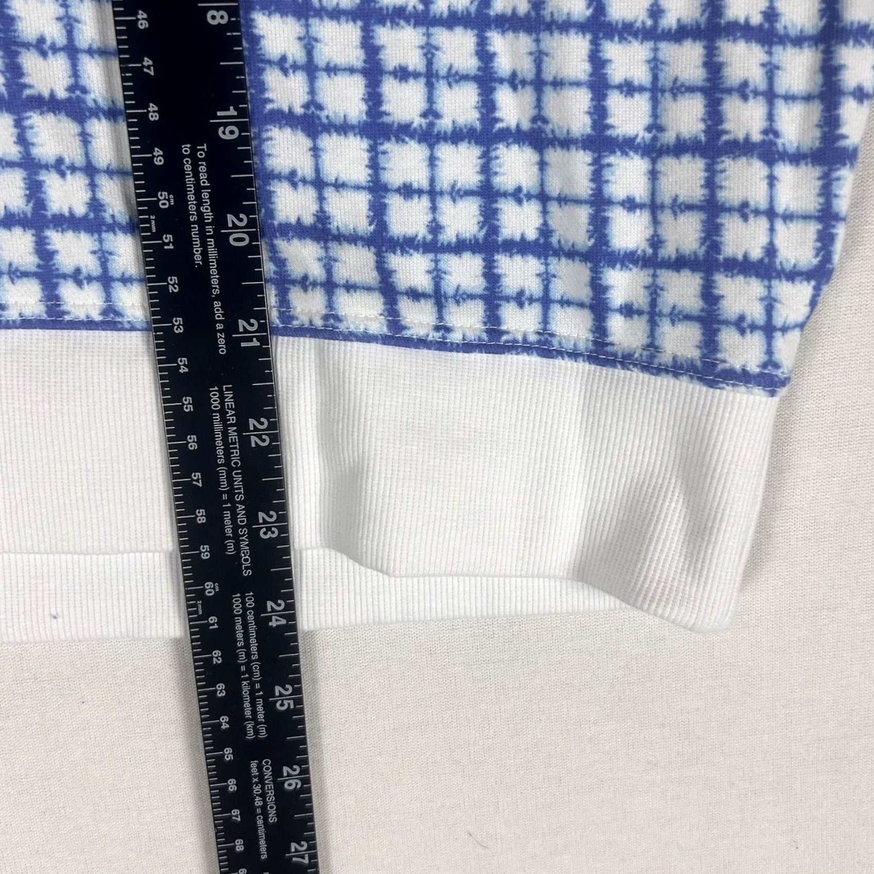 Champion Champion Women's XL Campus Pullover Hoodie Batik Blue Check Terry Crop Crew Neck Sweatshirt Hoodie, Activewear, 80s/90s Vibe, Regular Size, Women Size XL / US 12-14 / IT 48-50 - 7 Thumbnail