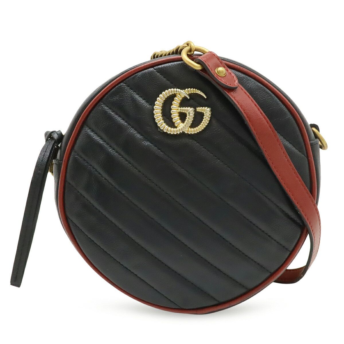 Gucci Gucci Gucci GG Marmont Quilted Leather Round Shoulder Bag Leather Shoulder Bag 550154 DUTY FREE for USA Size ONE SIZE - 1 Thumbnail