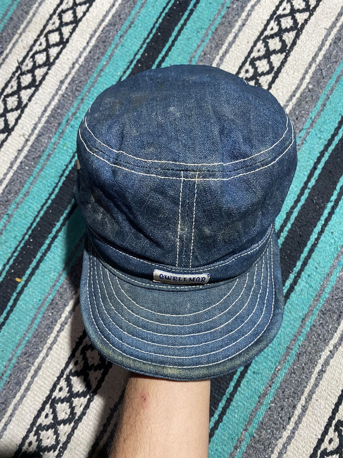 Japanese Brand 1990 Swellmob - Denim Work Cap Size ONE SIZE - 4 Thumbnail
