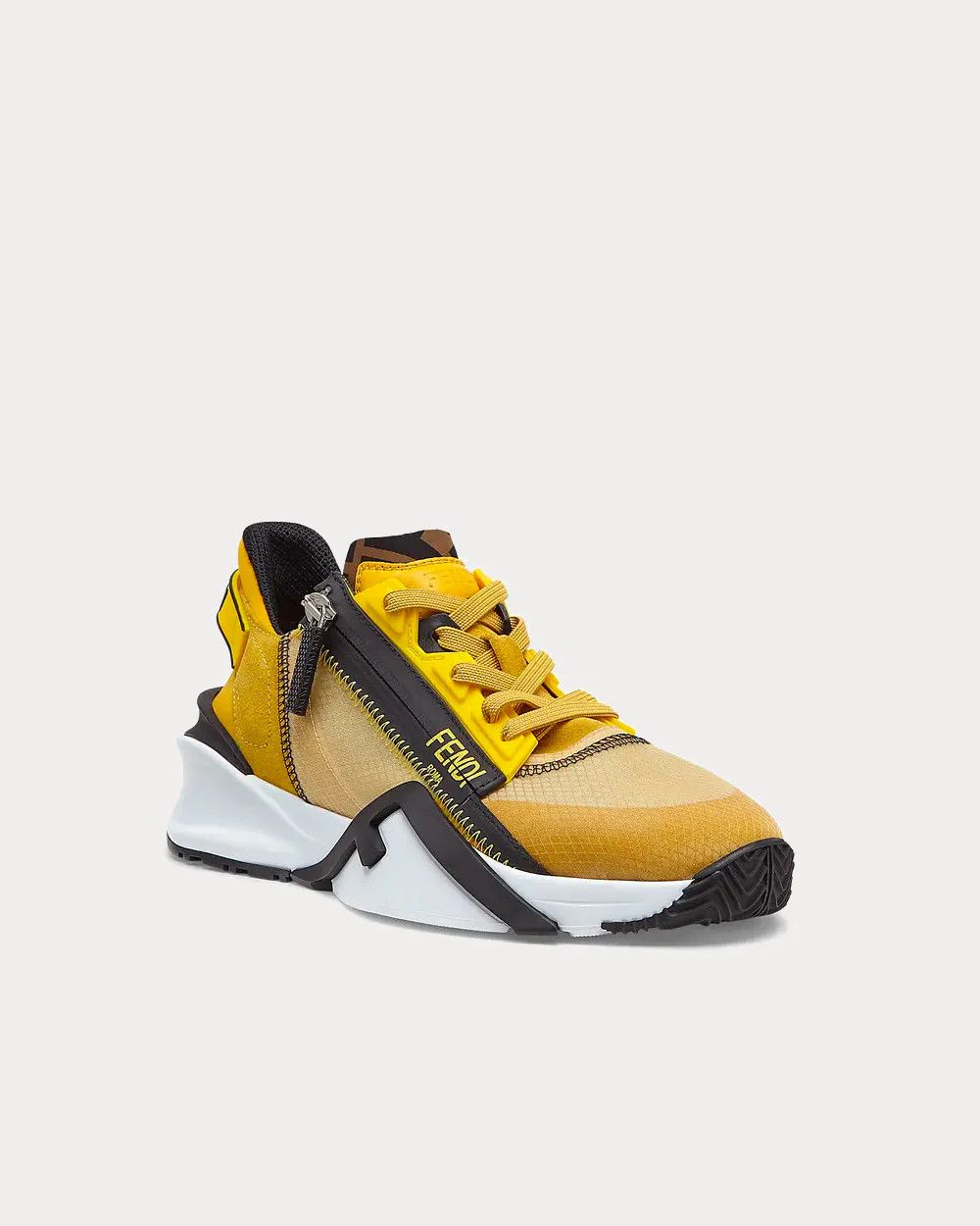 Fendi o1s1wg111025 Flow Low-Top Sneakers in Yellow/Black Size US 7 / IT 37 - 2 Thumbnail