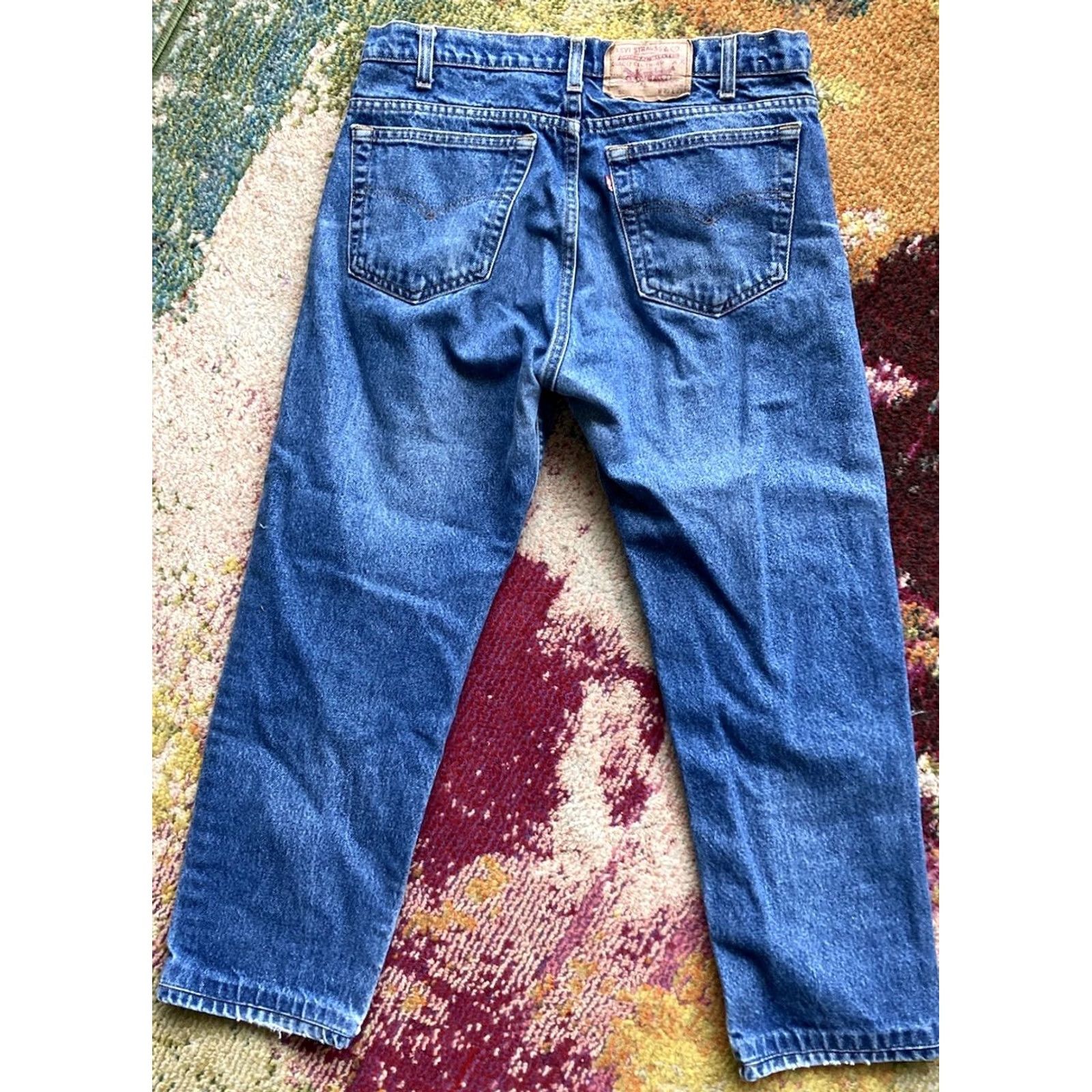 Levi's VINTAGE Levi's 505 Jeans USA Made Mens 32x25 Blue Denim Red Tab Straight Jeans Mens Regular 80s Size US 35 - 7 Thumbnail