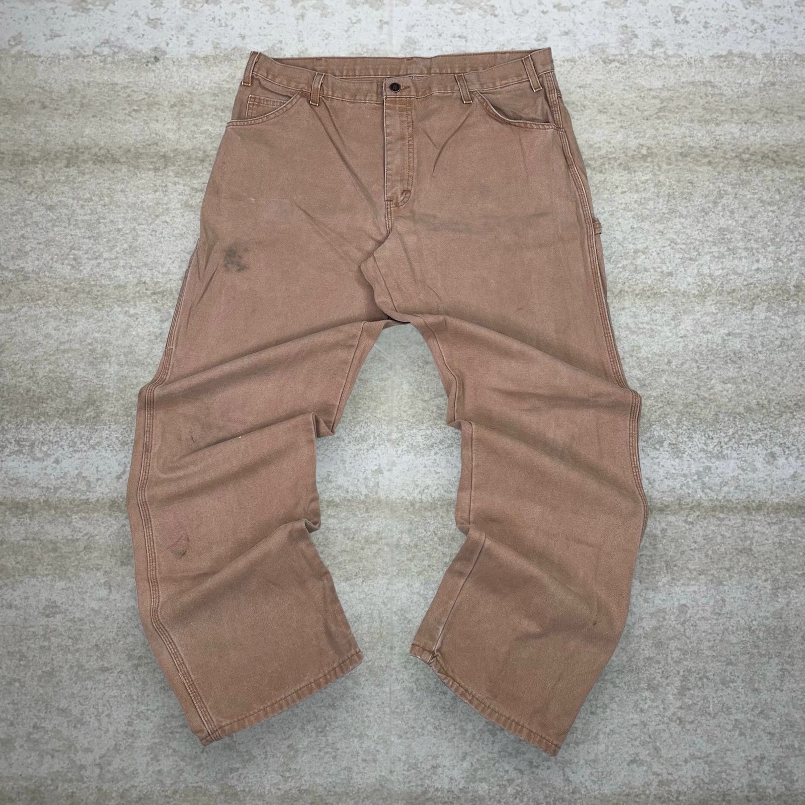 Dickies Vintage Y2K Dickies Carpenter Pants 38x34 Baggy Wide Tan Size US 38 / EU 54 - 2 Thumbnail