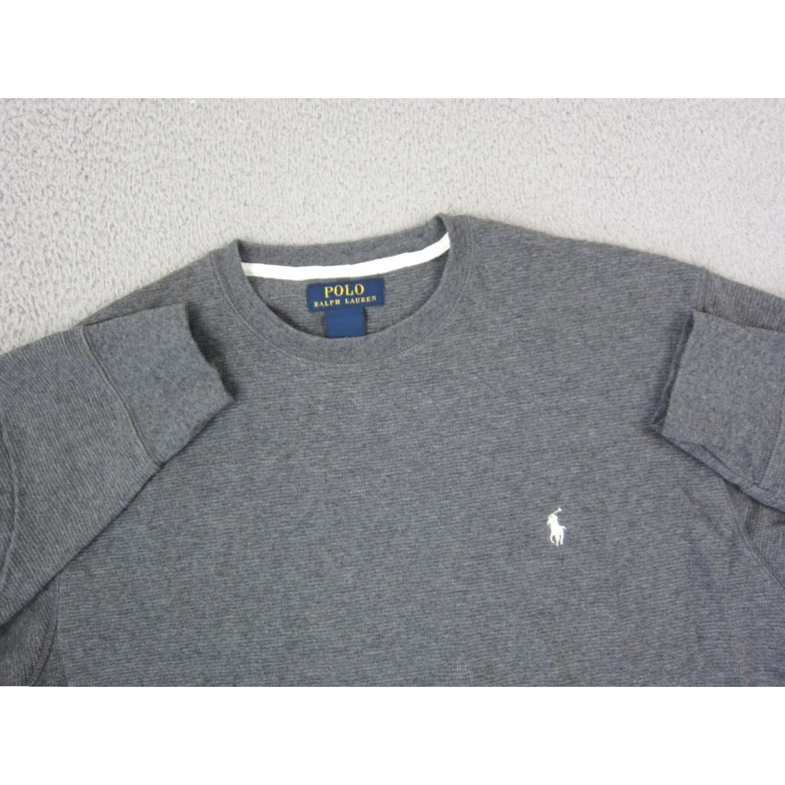 Polo Ralph Lauren Polo Ralph Lauren Shirt Mens XL Gray Long Sleeve Thermal Waffle Knit Logo 90s Classic Outdoor Retro All Seasons Easy Care Size US XL / EU 56 / 4 - 2 Thumbnail