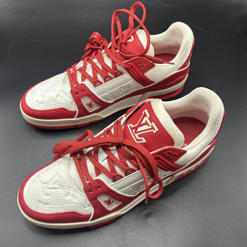 Louis Vuitton Louis Vuitton Red Trainer Sneakers for Men 0079 Size US 9.5 / EU 42-43 - 1 Thumbnail
