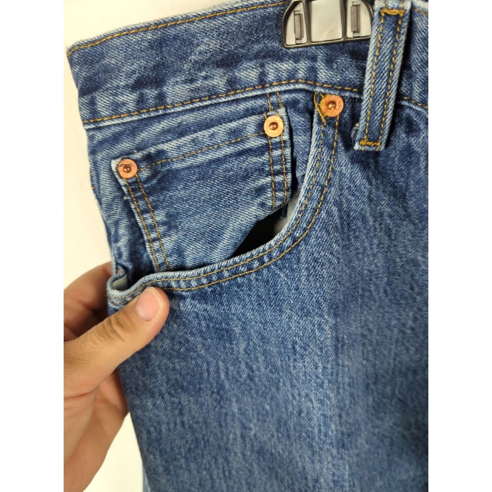 Levi's Levi's 501 Jeans Button Fly Regular Straight 40x34 Mens Denim Blue Cotton 5-Pocket Inseam 34 Mexico Manufacturer Levi'S 501 Series High Rise Size US 40 / EU 56 - 3 Thumbnail