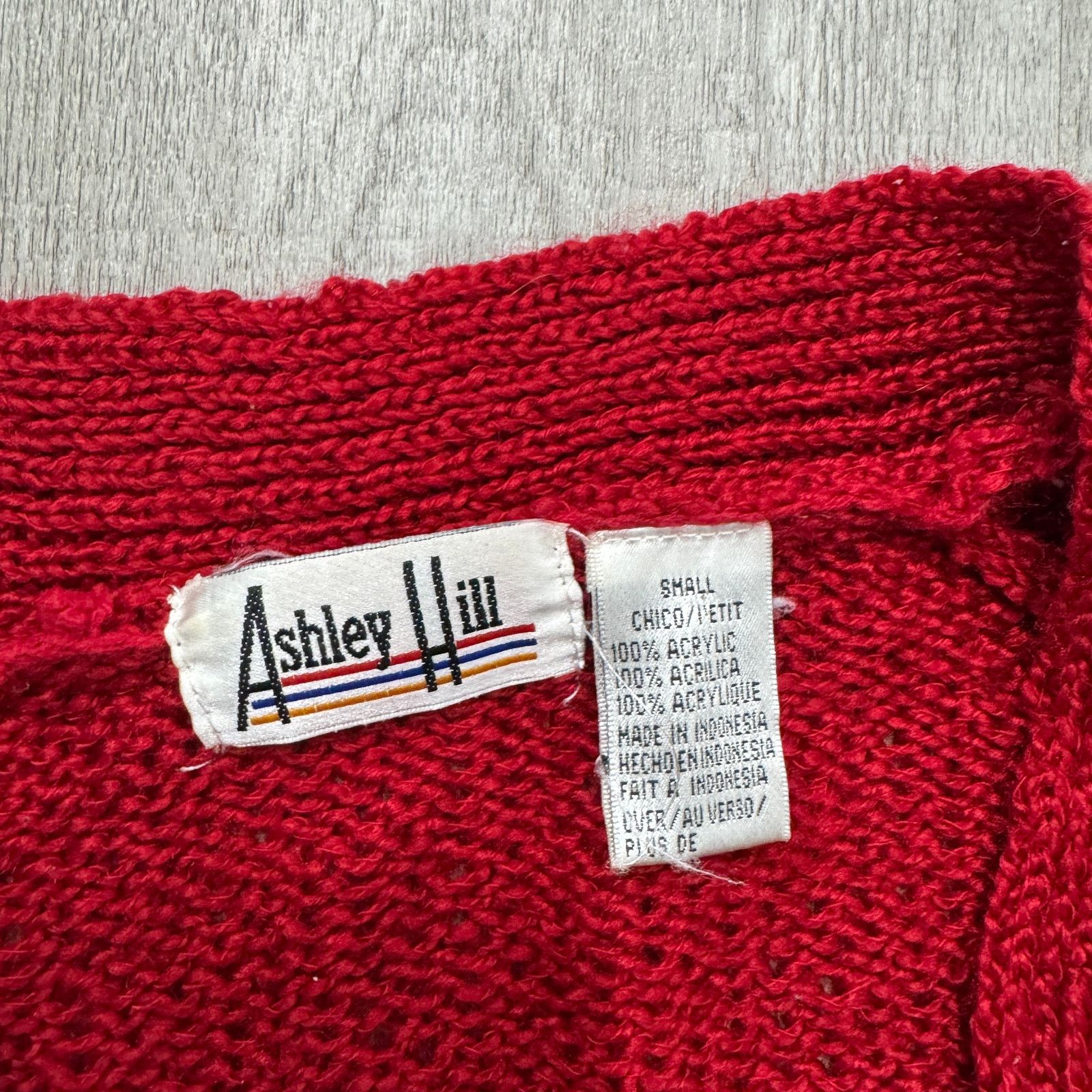 Vintage Vintage Ashley Hill Cardigan Sweater Women's Small Red Knit Size S / US 4 / IT 40 - 5 Thumbnail