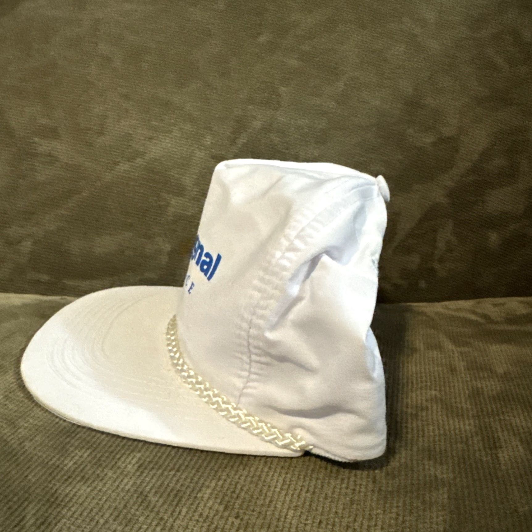 Vintage VINTAGE Allied Signal Aerospace Aircraft White Snapback Hat Snapback Hat Men One Size White Aircraft Hat Size ONE SIZE - 3 Thumbnail