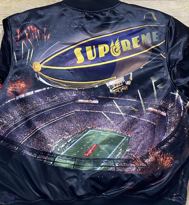 Supreme Supreme Mitchell & Ness Stadium Satin Varsity Jacket