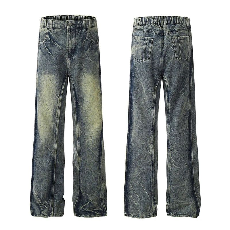 Japanese Brand × Jean × Vintage Washed Curved Lightning Jeans Size US 31 - 6 Thumbnail