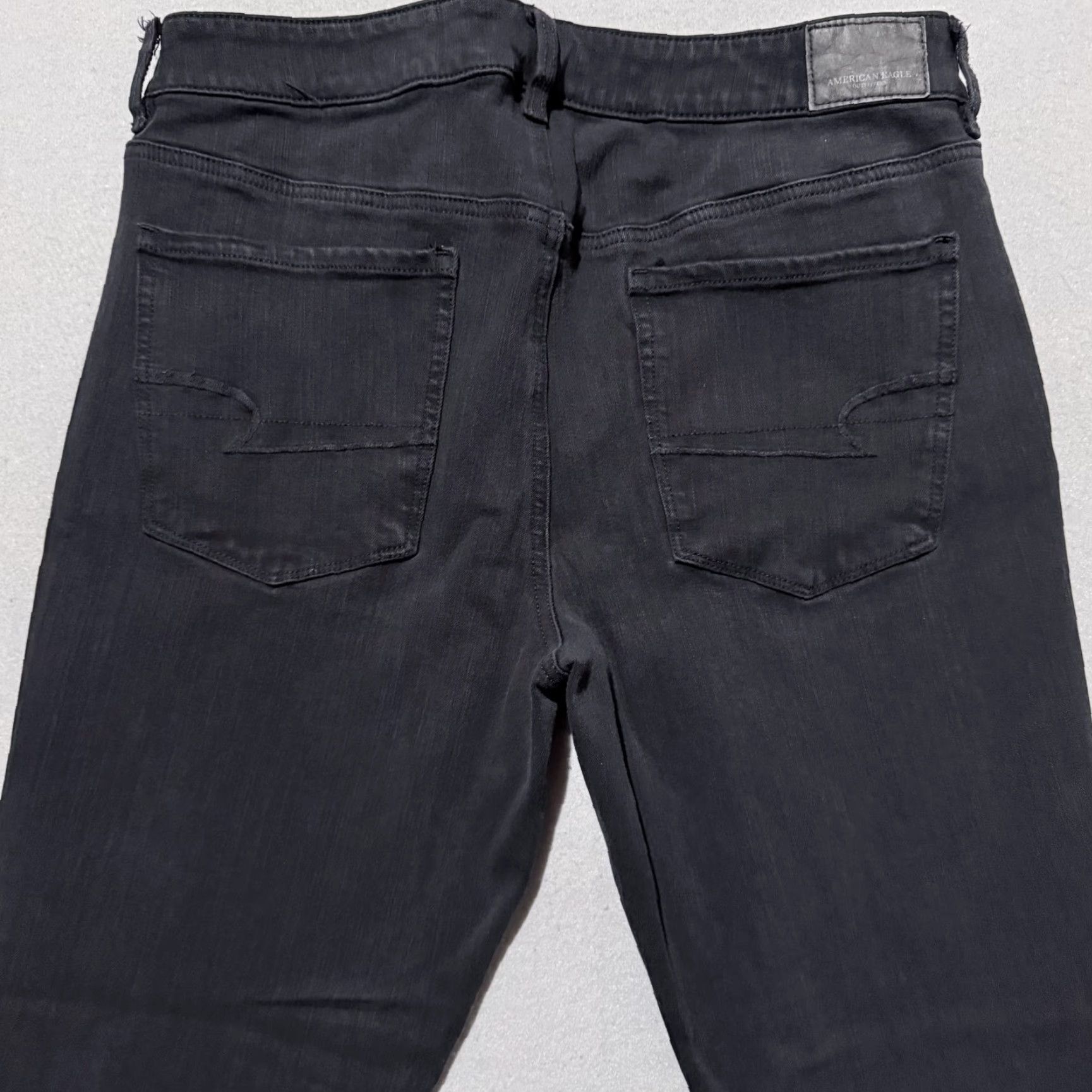 American Eagle Outfitters American Eagle Hi-Rise Jegging Jeans Women's Black Denim Super Stretch - 12 Size 34" / US 12 / IT 48 - 4 Thumbnail