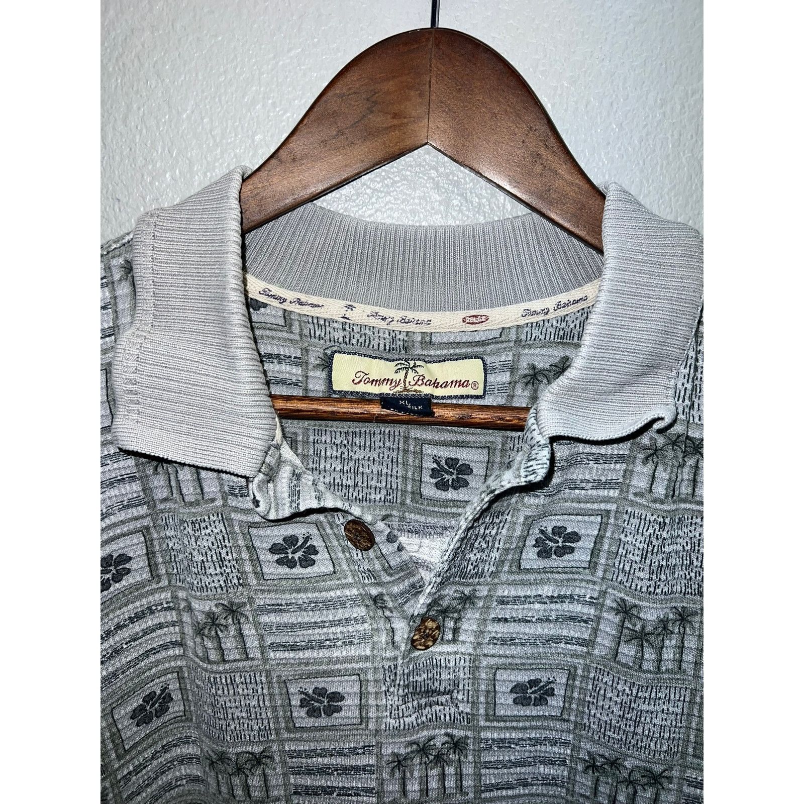Tommy Bahama Tommy Bahama Gray Polo Shirt Top Palm Tree 2000s X-Large XL Size US XL / EU 56 / 4 - 7 Thumbnail