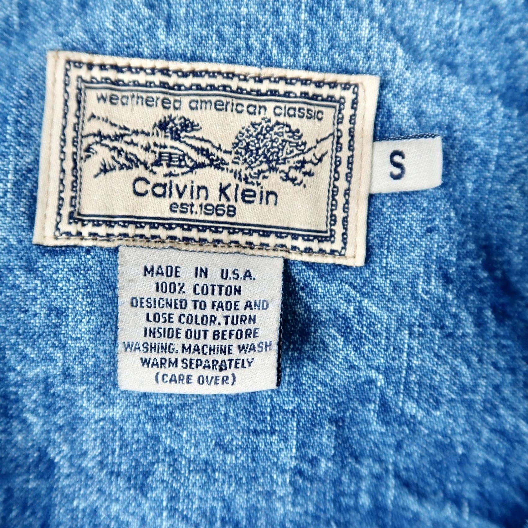 Calvin Klein VINTAGE Calvin Klein Denim Trench Coat Womens S Blue Double Breasted USA Made 90s Size S / US 4 / IT 40 - 6 Thumbnail