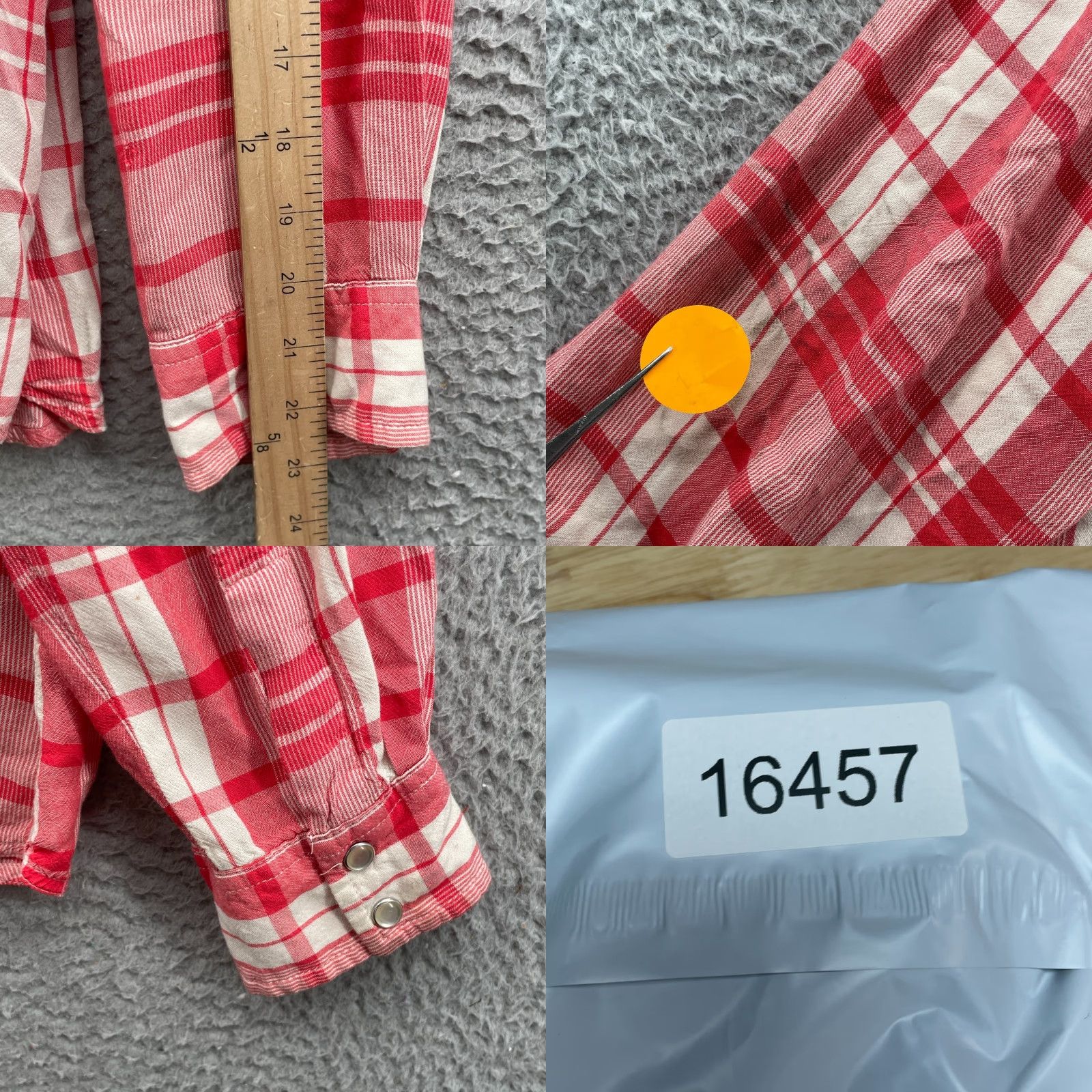 Wrangler Wrangler Shirt Women's XL Red Plaid Pearl Snap Western Cowboy Rodeo Y2k Cowgirl Vintage? Size XL / US 12-14 / IT 48-50 - 8 Thumbnail
