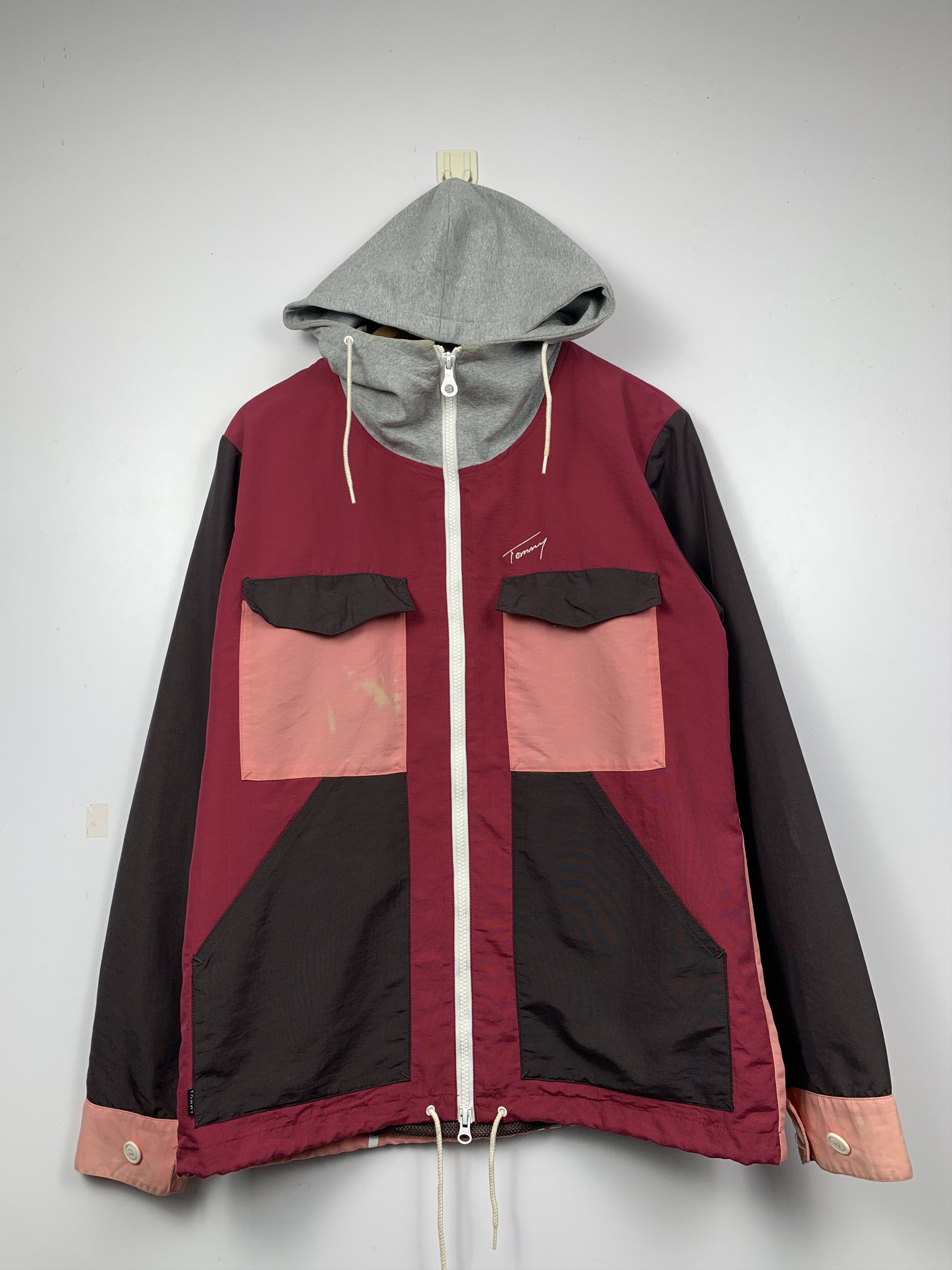 Tommy Hilfiger Vintage Tommy Hoodie Multicolour Pocket Zipper Jacket J1217 Size US L / EU 52-54 / 3 - 1 Thumbnail