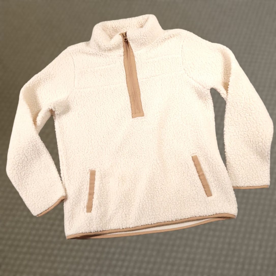 Vintage St Johns Bay Sherpa Jacket Womens Small Ivory Half Zip Pockets Mock Neck Outdoor Womens, Jacket, Ivory, S Size S / US 4 / IT 40 - 1 Thumbnail