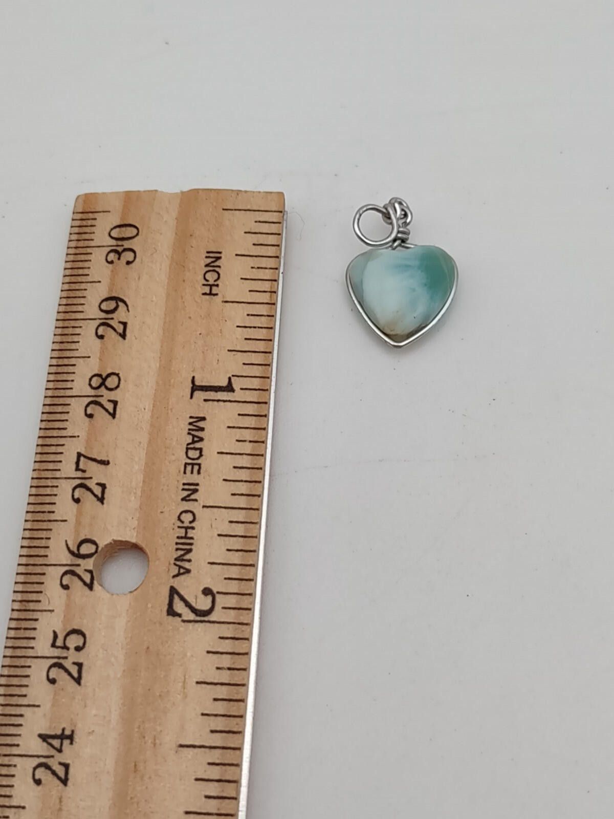 The Unbranded Brand Artisan Sterling Silver Heart Larimar Atlantis Stone Size ONE SIZE - 3 Thumbnail