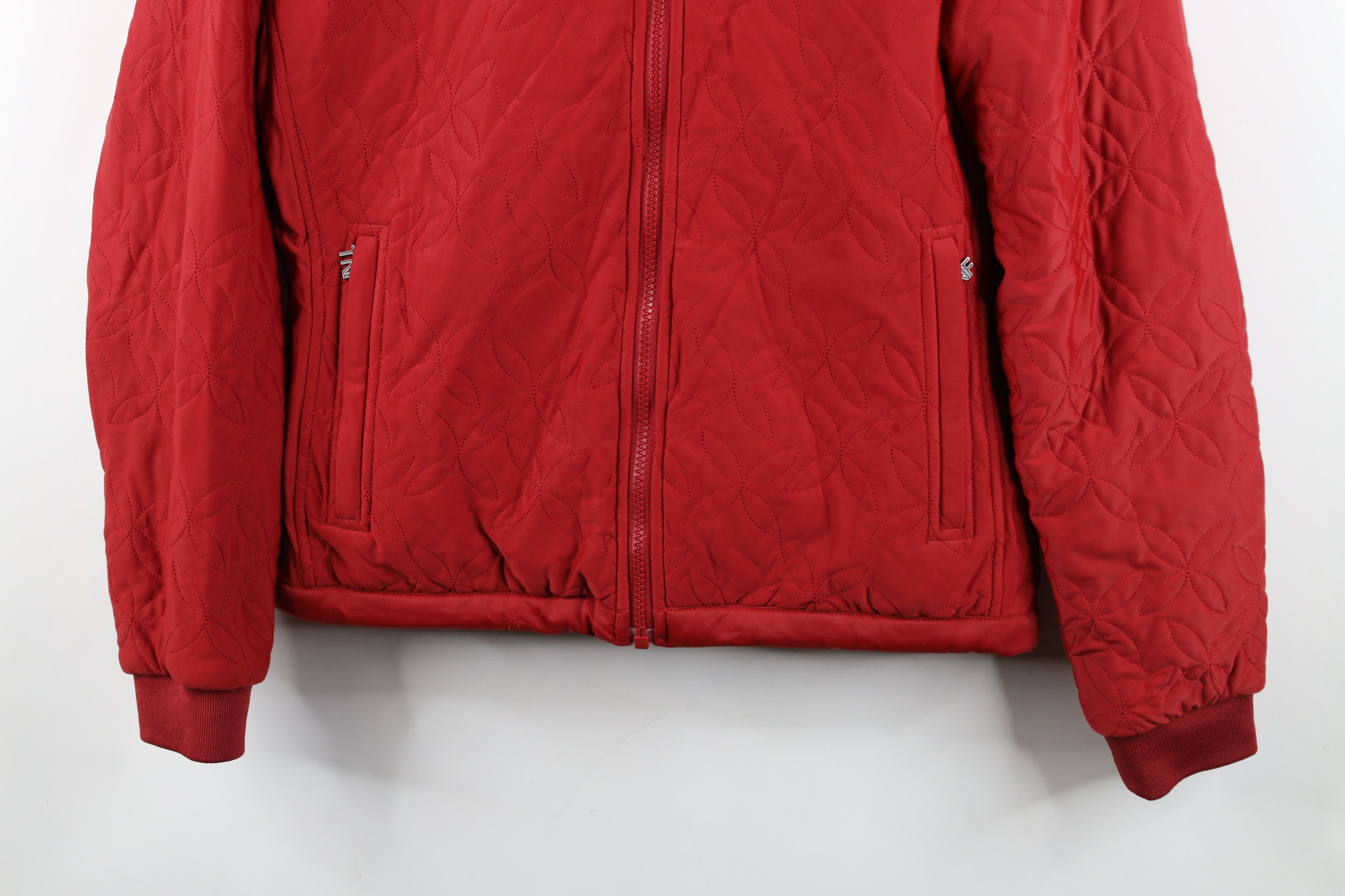 The North Face Vintage The North Face Flower Quilted Bomber Jacket Red Size L / US 10 / IT 46 - 3 Thumbnail