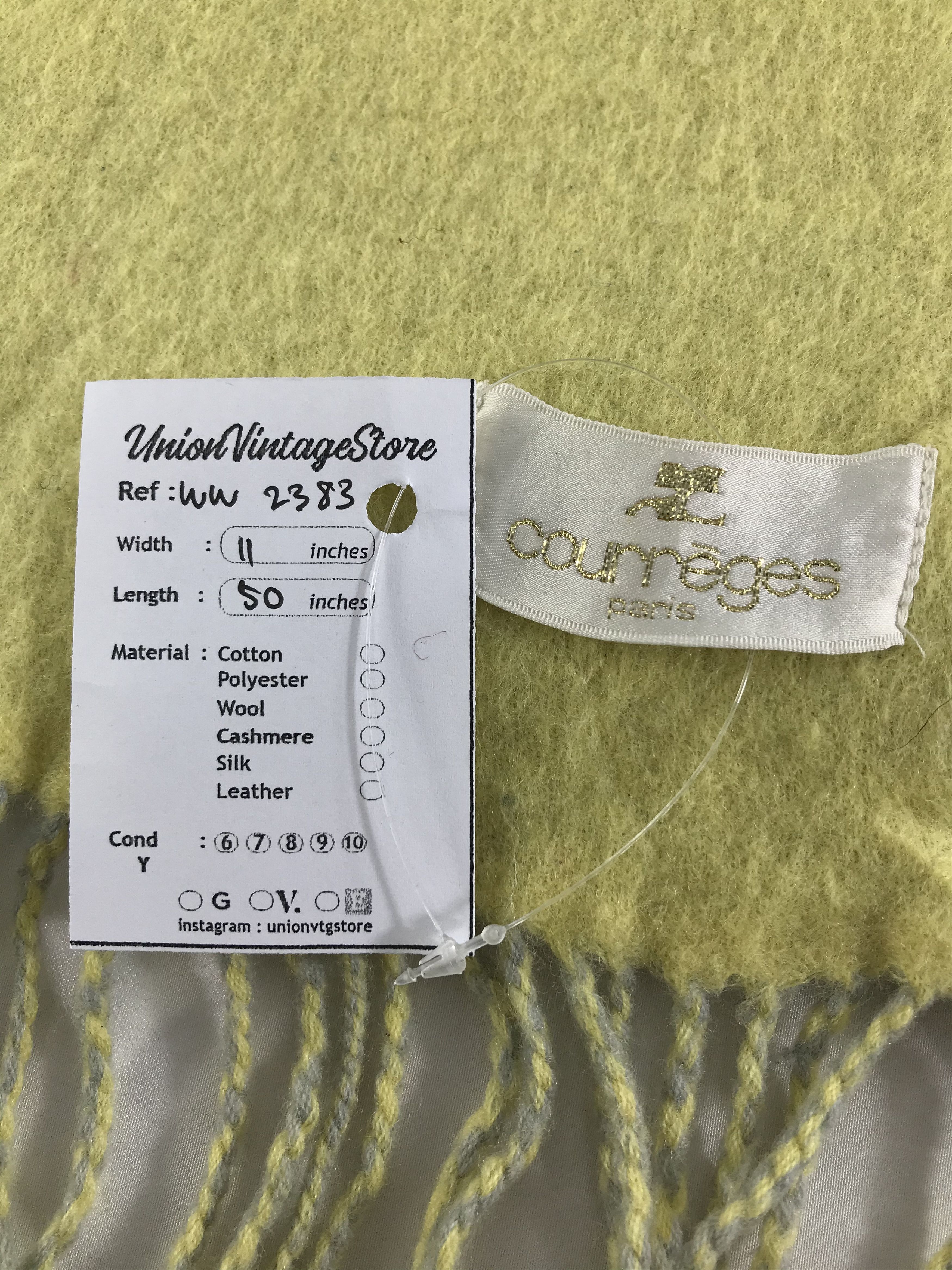 Courreges × Vintage Courreges Homme Scarf / Muffler / Neckwear - WW2383 Size ONE SIZE - 6 Thumbnail