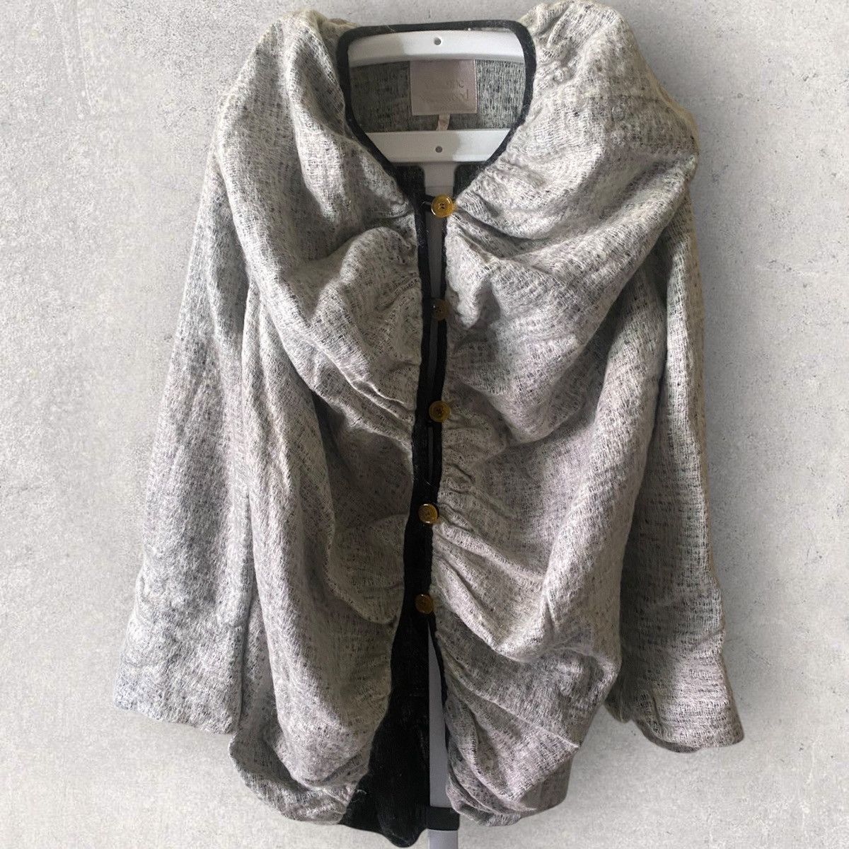Vivienne Westwood Vintage Gold Label Grey Wool Drunken Jacket Size S / US 4 / IT 40 - 1 Thumbnail