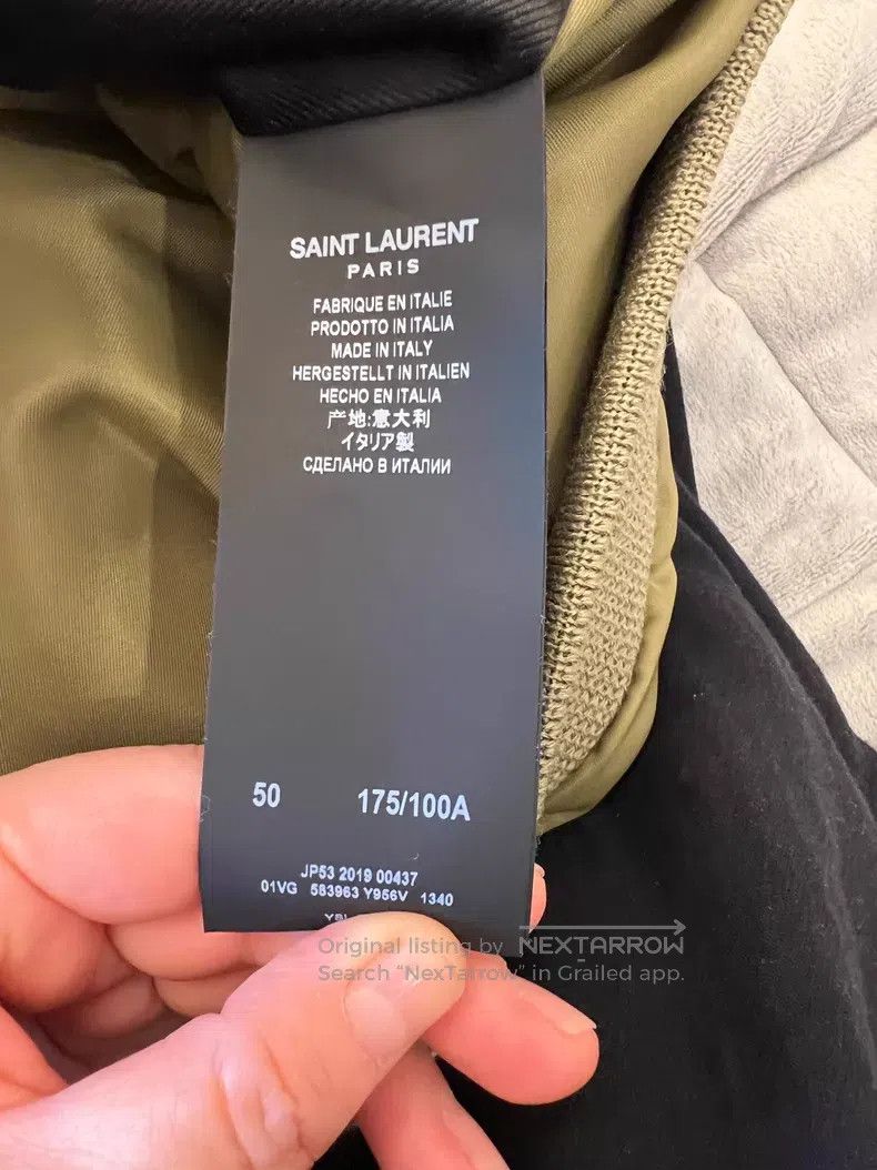 Saint Laurent Paris Saint Laurent Paris Green Shoulder Patch Zipper Down Jacke Size US M / EU 48-50 / 2 - 6 Thumbnail