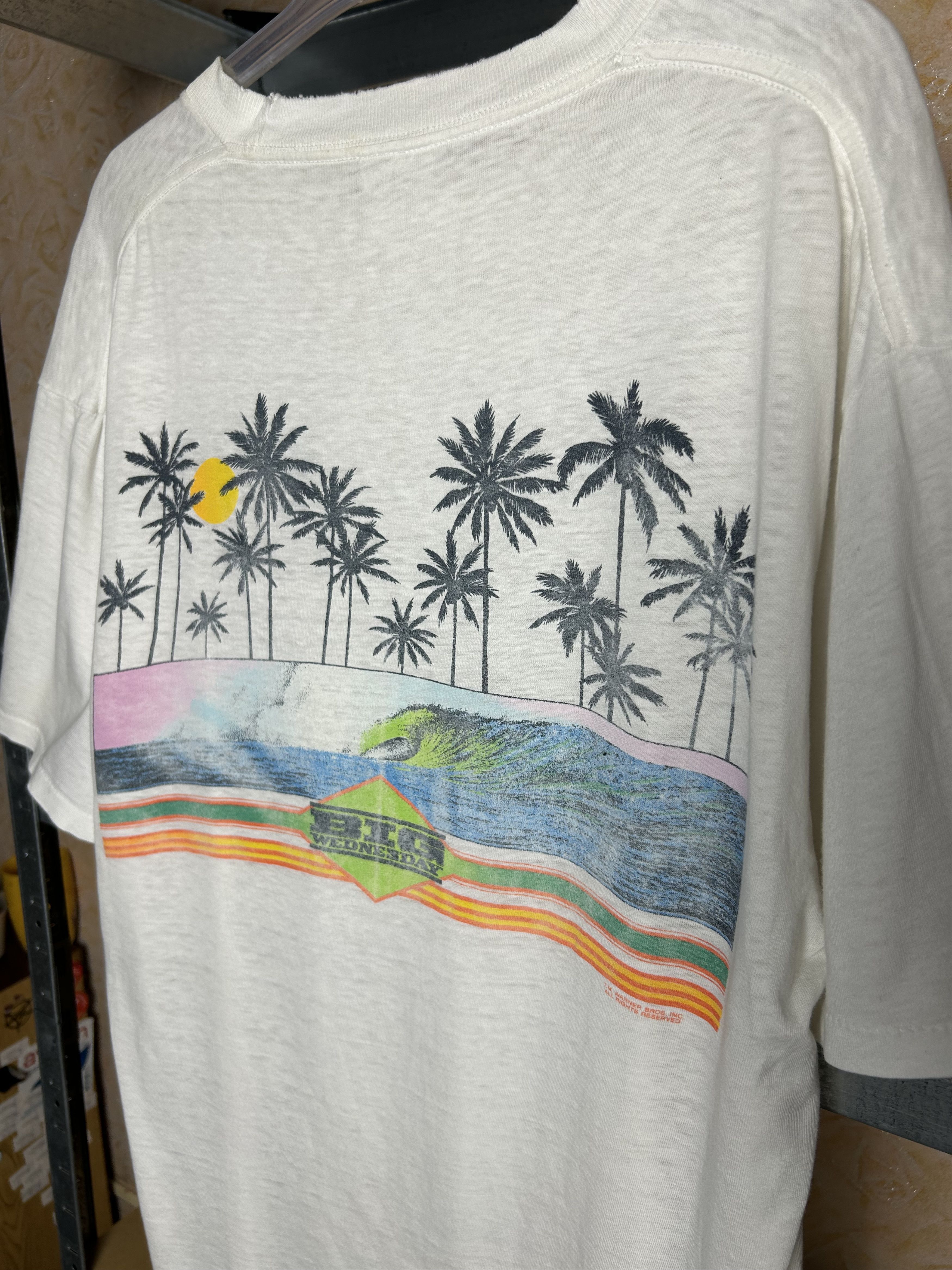 Vintage Vintage 80s Big Wednesday Warner Bros Movie T-shirt Size US XL / EU 56 / 4 - 4 Thumbnail