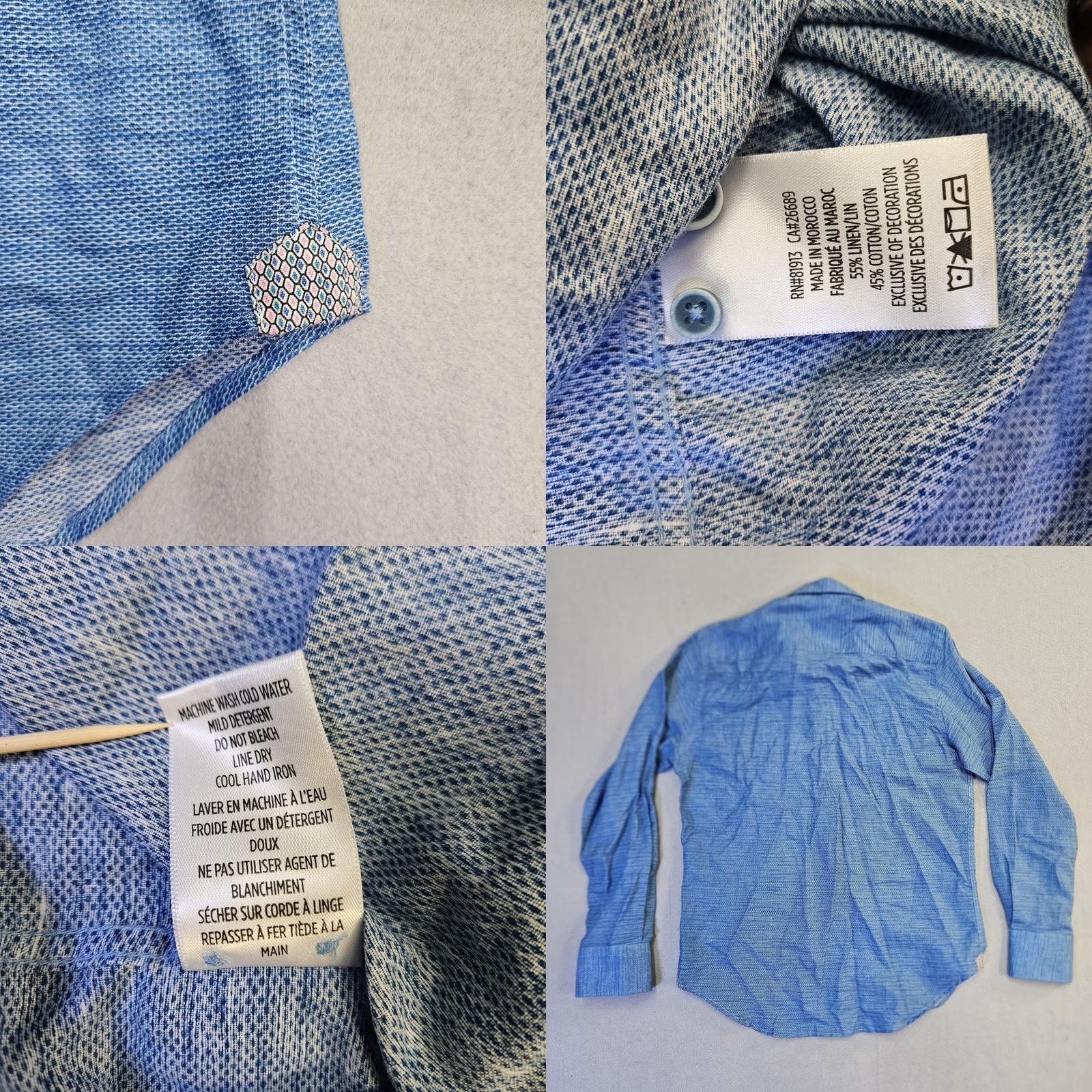 Robert Graham Robert Graham Shirt Mens Small Blue Brixton Geometric Long Sleeve Button Front Size US S / EU 44-46 / 1 - 8 Thumbnail