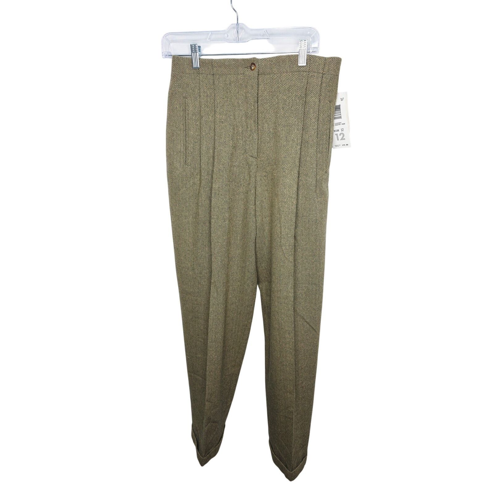 Liz Claiborne Vintage Liz Claiborne Wool Blend Pants Herringbone Brown Size 34" / US 12 / IT 48 - 1 Thumbnail