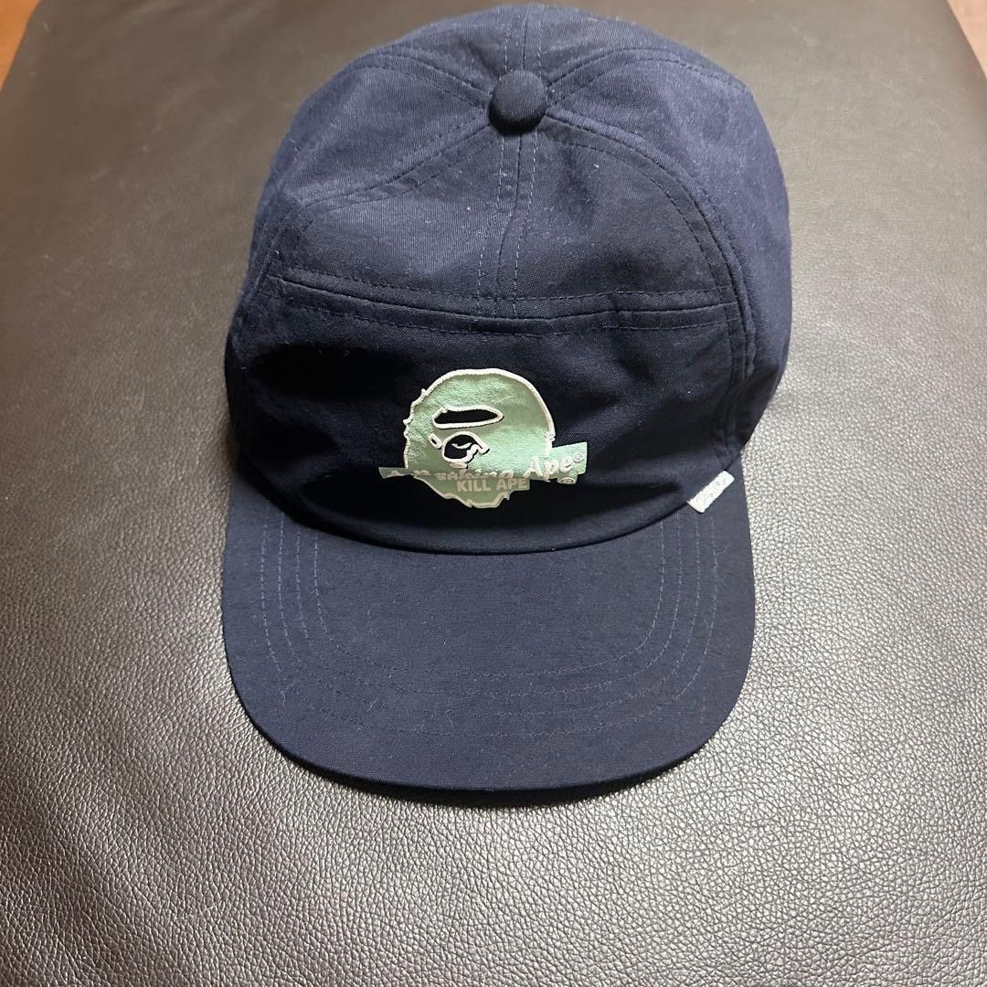A BATHING APE Logo Cap Navy