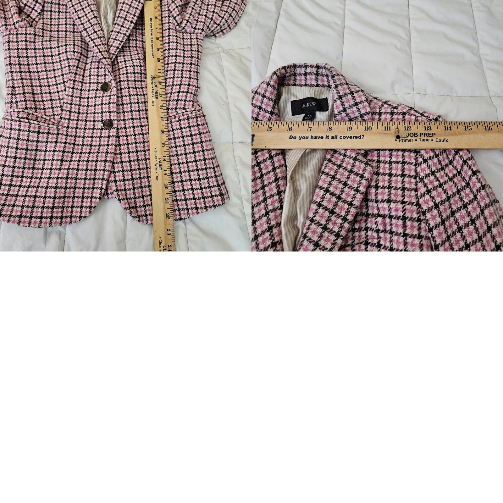 J.Crew J.Crew Blazer Shirt Women's XS Houndstooth Wool Blend Two Buttons Lightweight Classic Jacket Multicolor Fall Spring Summer Winter Regular Size XS / US 0-2 / IT 36-38 - 8 Thumbnail