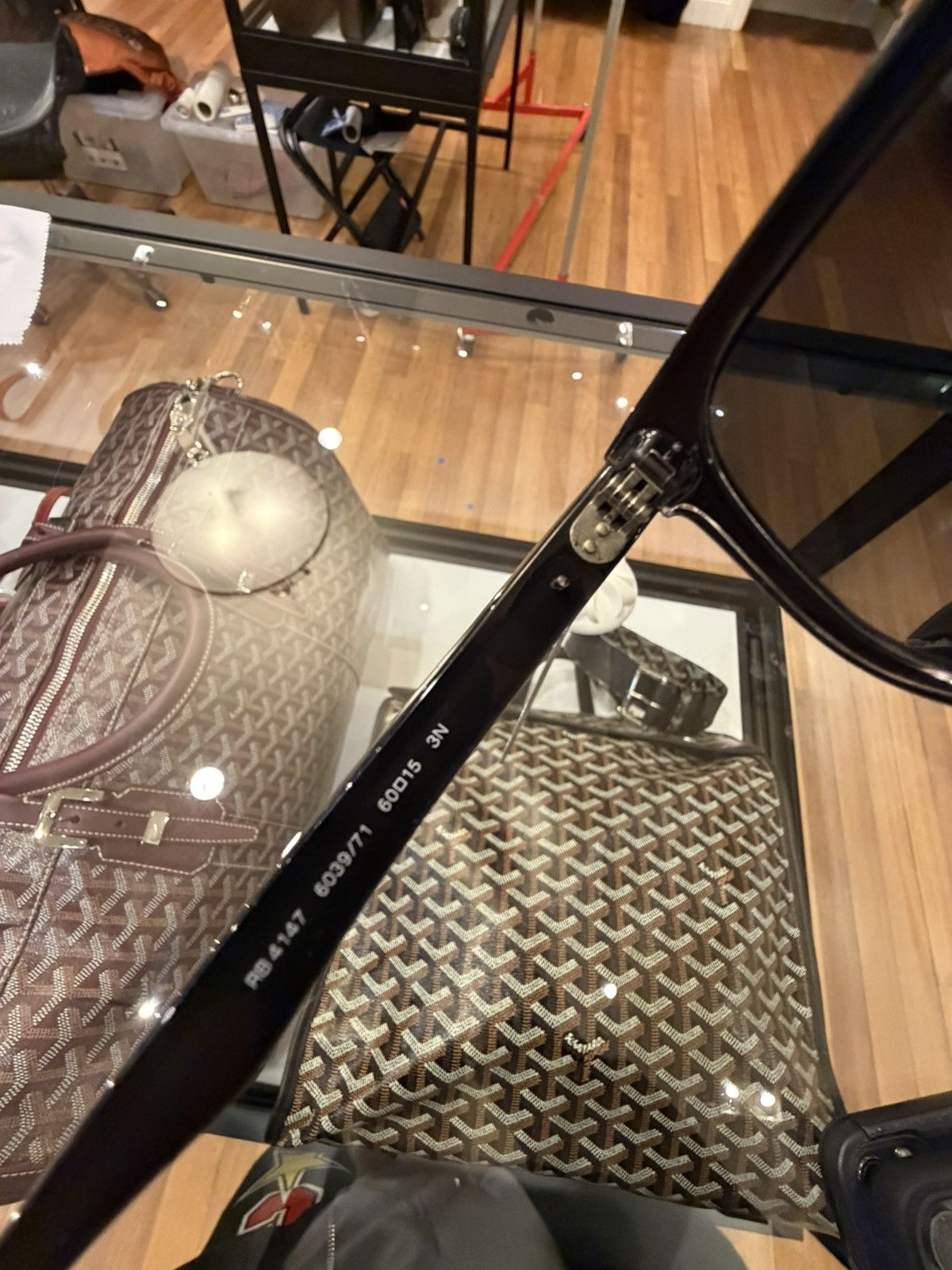 RayBan Ray-Ban Boyfriend Sunglasses - Transparent / Black Size ONE SIZE - 6 Thumbnail