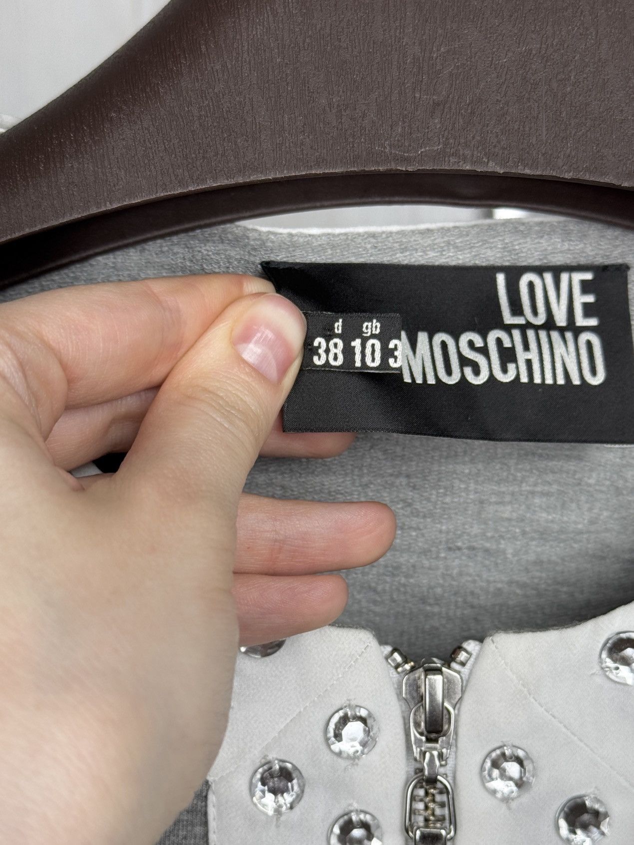 Love Moschino Love Moschino Grey Studded Cotton Cardigan Full zip jacket Size M / US 6-8 / IT 42-44 - 11 Thumbnail