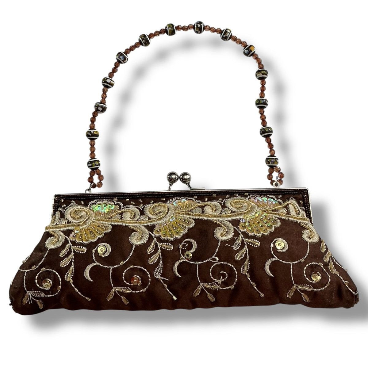 Other Vintage Chateau Brown and Gold Embroidered Clutch Size ONE SIZE - 2 Thumbnail