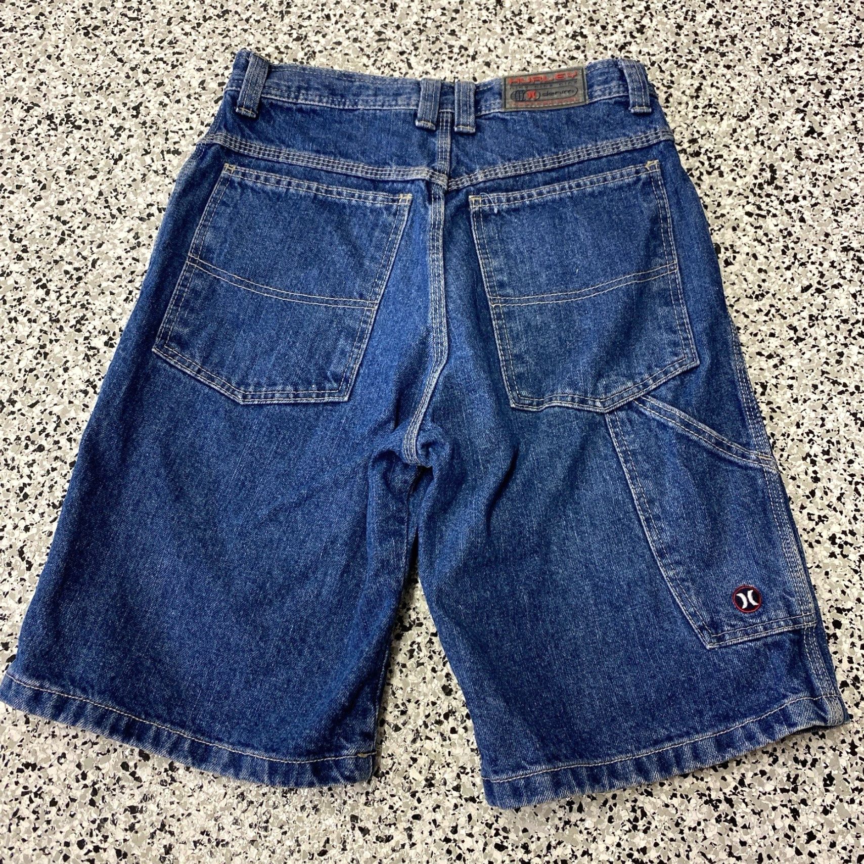 Hurley Hurley Denim Shorts Jean Shorts 29x11 Cargo Carpenter Jorts Y2K Mens Regular Blue Denim Shorts 5-Pocket Zipper Button Pocket Size US 29 - 4 Thumbnail