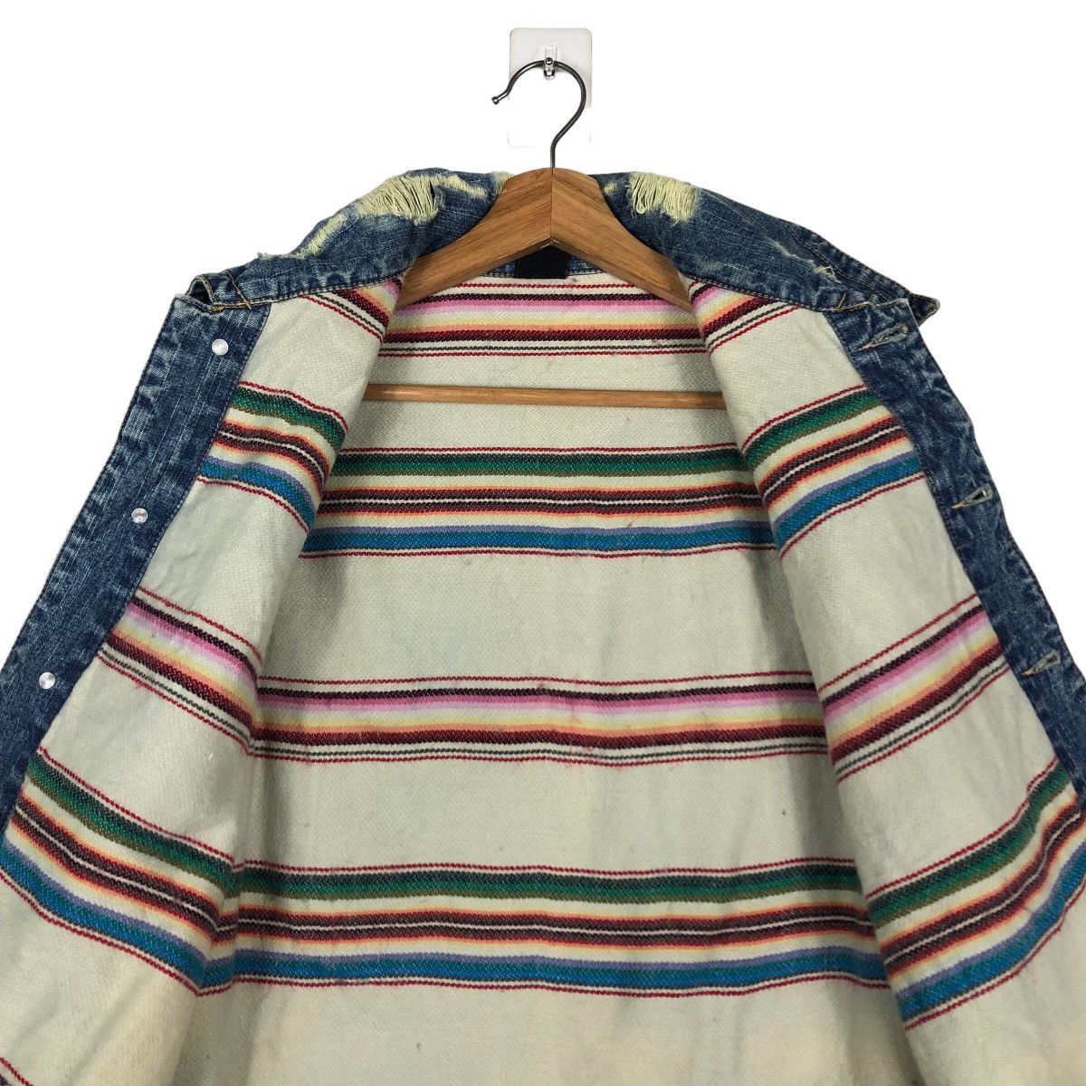Japanese Brand 🔥Vtg Denim Biker Jacket Japan Blanket Lining Size US M / EU 48-50 / 2 - 14 Thumbnail