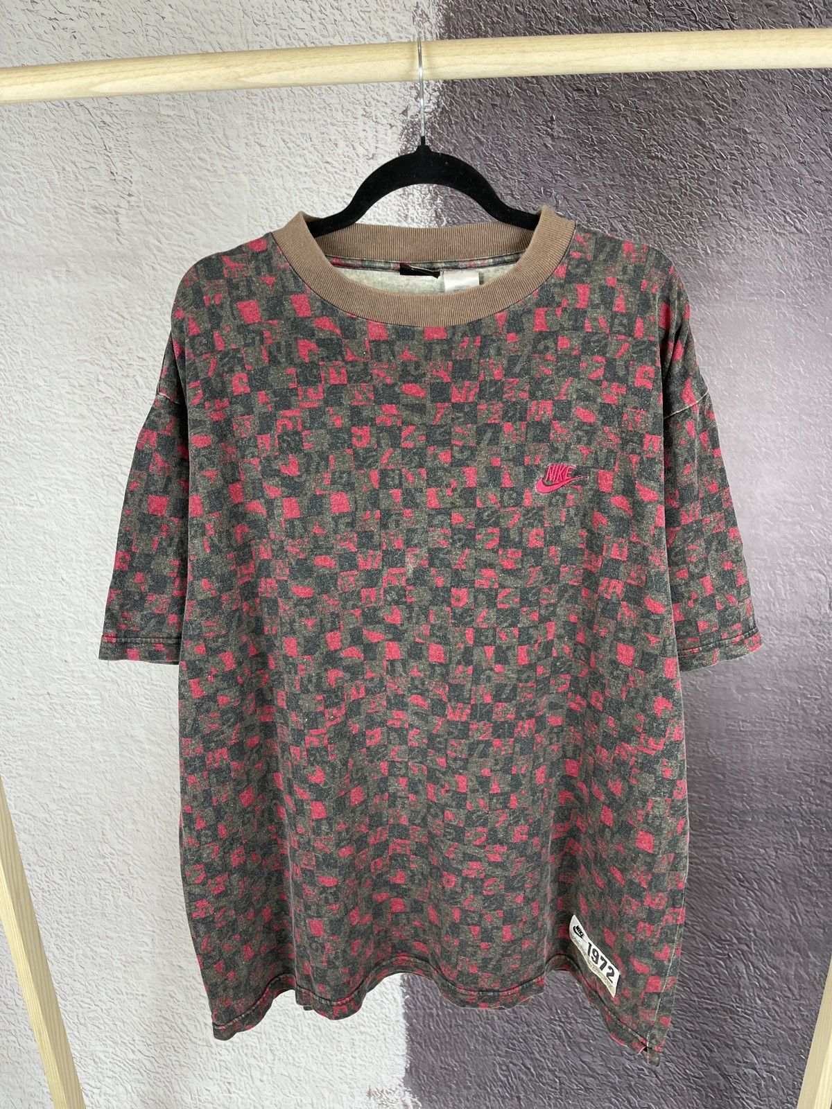 Nike Nike vintage 90s monogram checkered oversized tee shirt Size US L / EU 52-54 / 3 - 2 Thumbnail