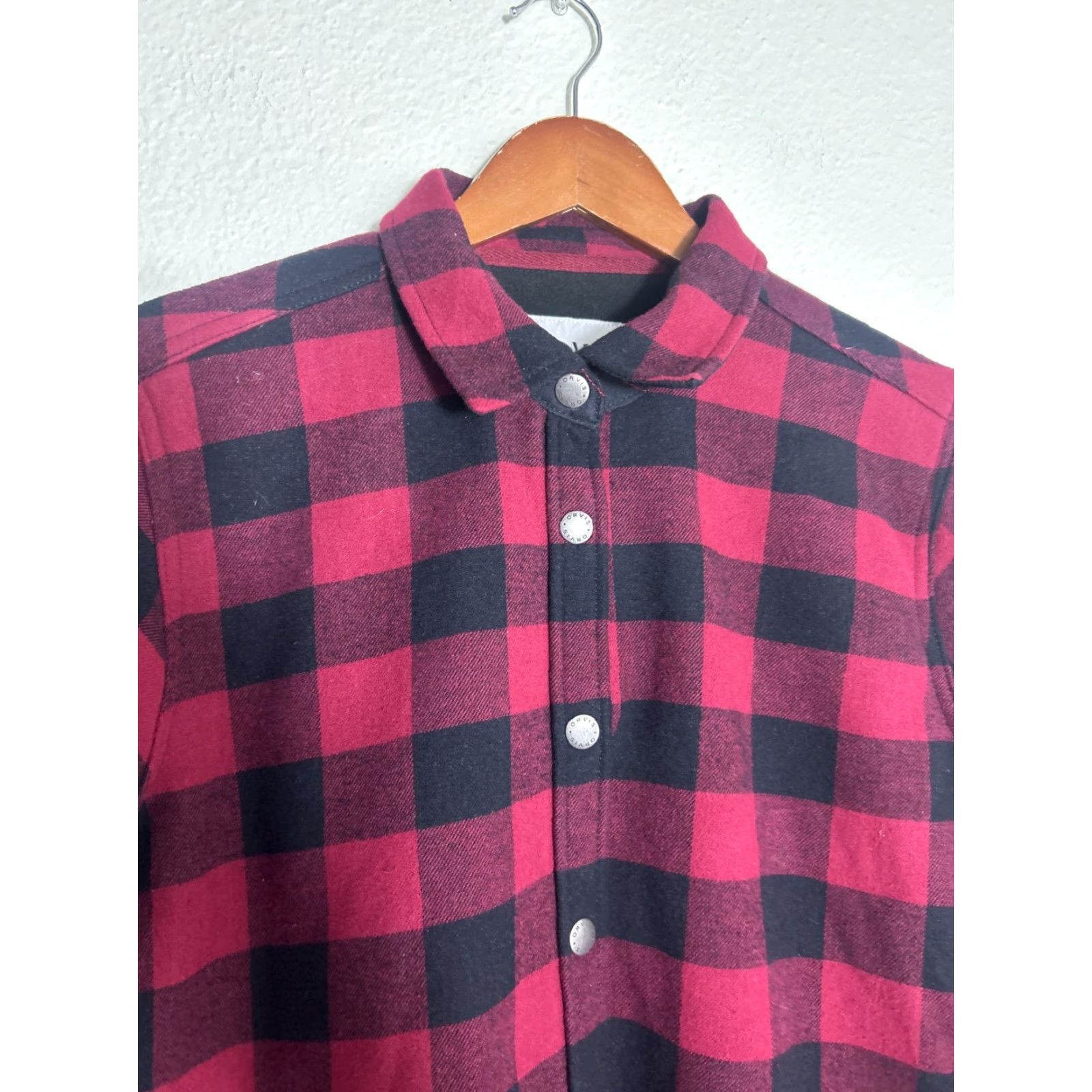 Orvis Orvis Women’s Fleece Lined Shirt Red Plaid Jacket L Snap Front Pockets Size L / US 10 / IT 46 - 3 Thumbnail
