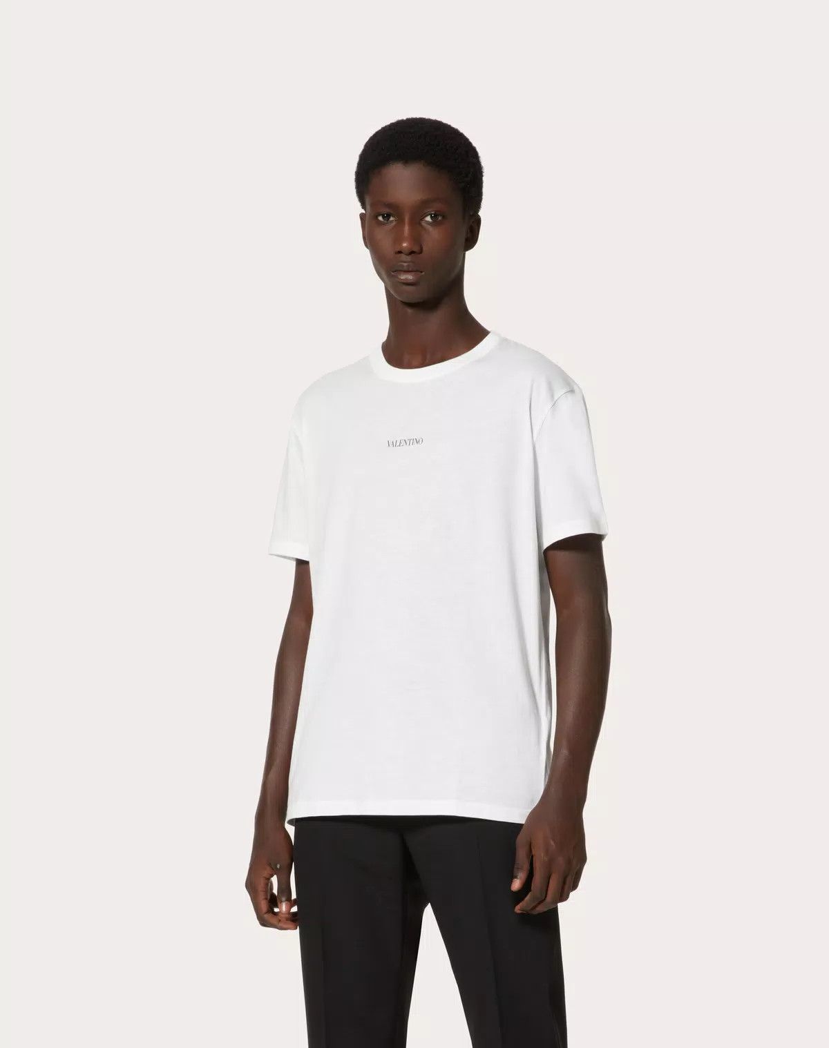 Valentino oc11z0725 T-Shirt With Valentino Print in White Size US M / EU 48-50 / 2 - 5 Thumbnail