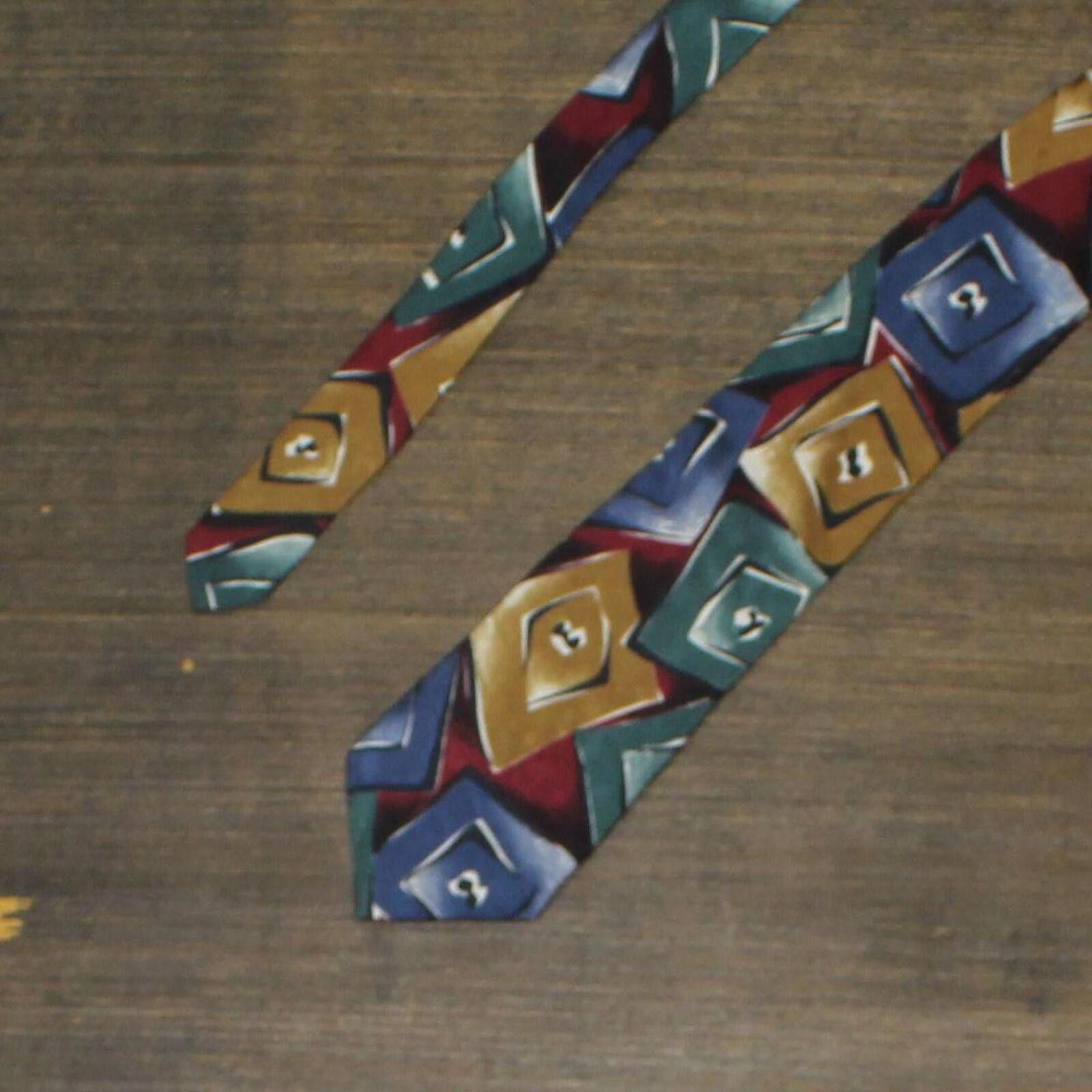 TED LAPIDUS Ted Lapidus Silk 3 1/2" Italy Necktie Blue Multi One Size Size ONE SIZE - 1 Thumbnail