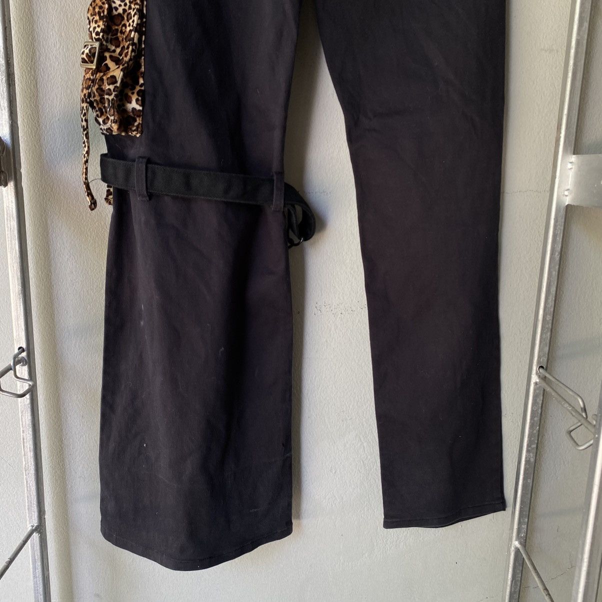 Japanese Brand × Seditionaries HUNDRED CLUB Y2K Punk Black Cargo Pants with Leopard Trim Size 32" / US 10 / IT 46 - 8 Thumbnail
