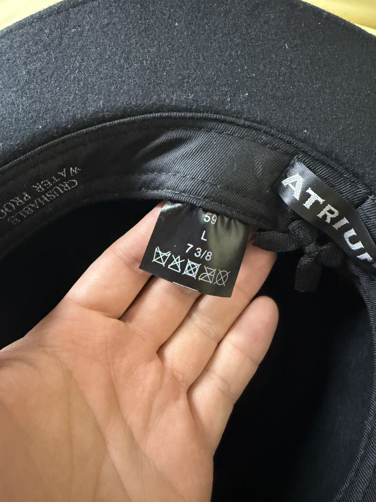 Vintage Vintage Y2K Atrium Black Wool Hat Waterproof leather strap Size ONE SIZE - 15 Thumbnail