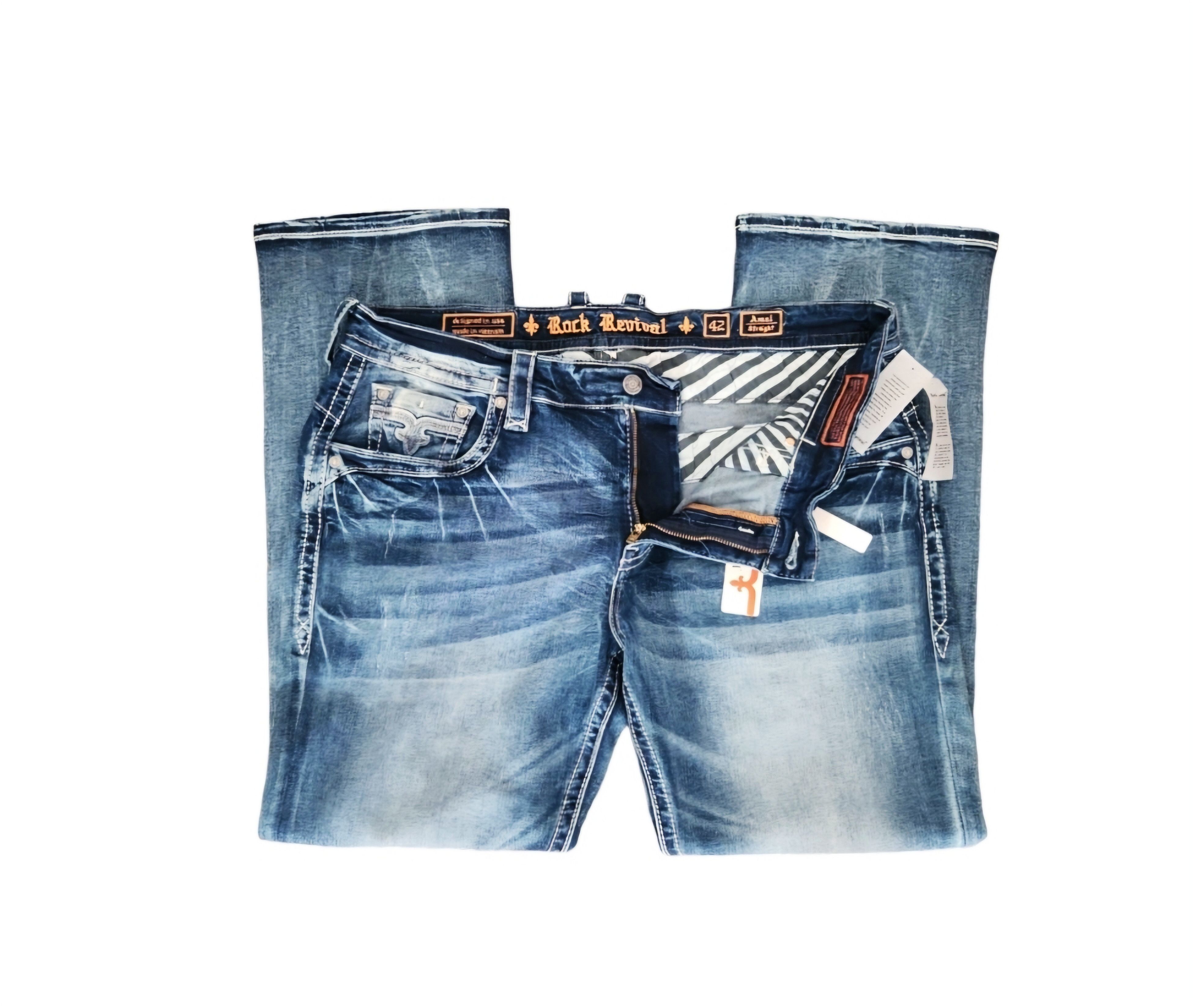 Rock Revival Rock Revival Amal Straight jeans Stretch Dark Wash $220 42 Size US 42 / EU 58 - 13 Thumbnail